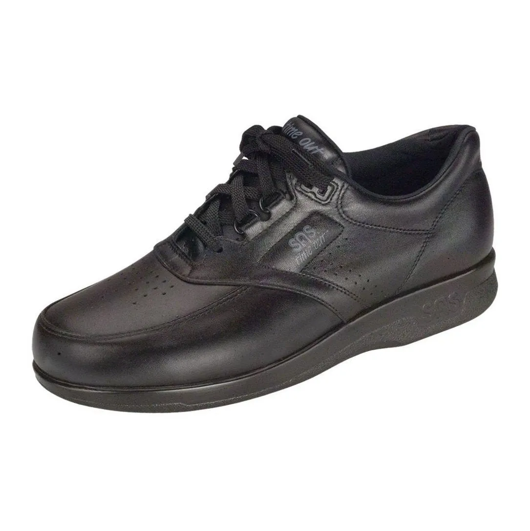 SAS Men's Time Out Black Smooth Leather Plush Step