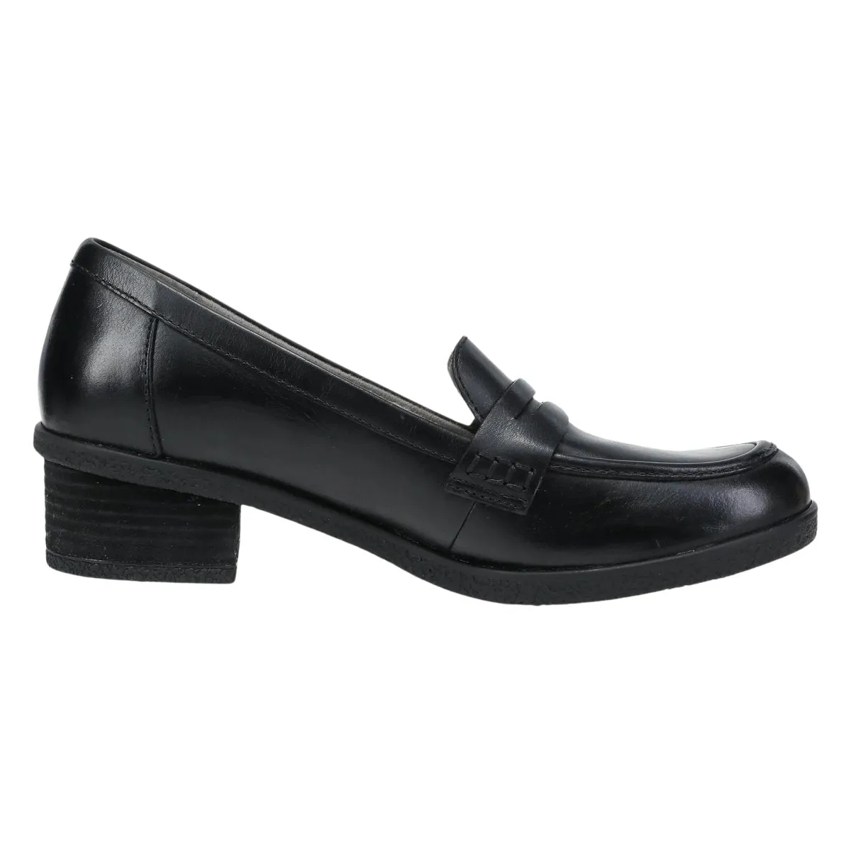 Dansko Women's Danica Black Waterproof Burnished Loafer Memory Foam