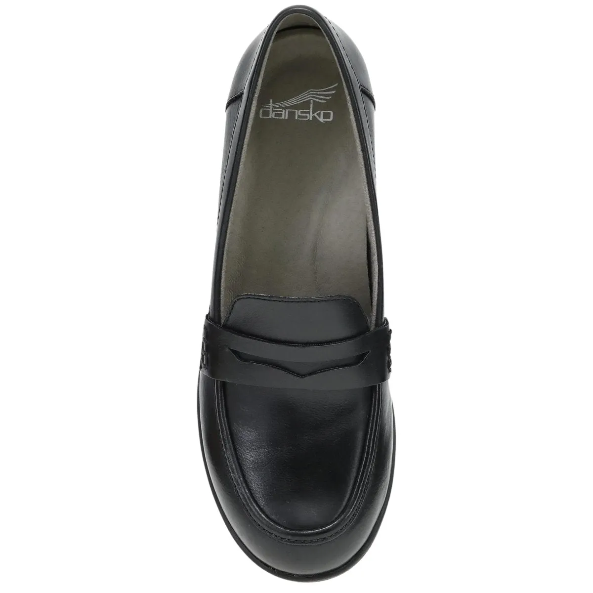 Dansko Women's Danica Black Waterproof Burnished Loafer Rain Guard Fine Stitching