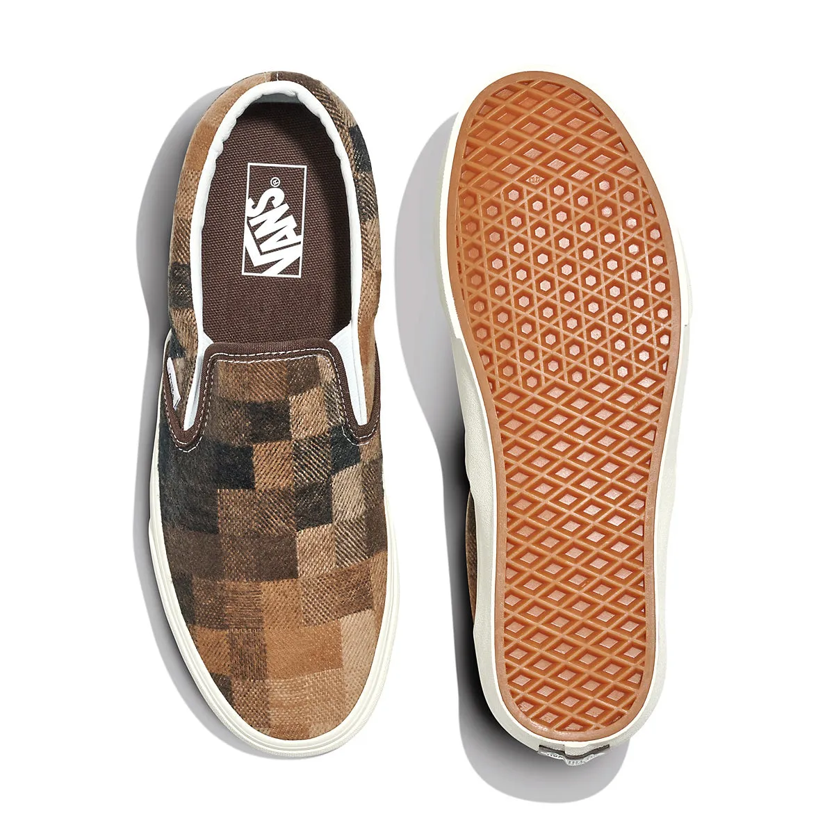 Classic Slip On 'Sweater Check Brown' Sun Glow