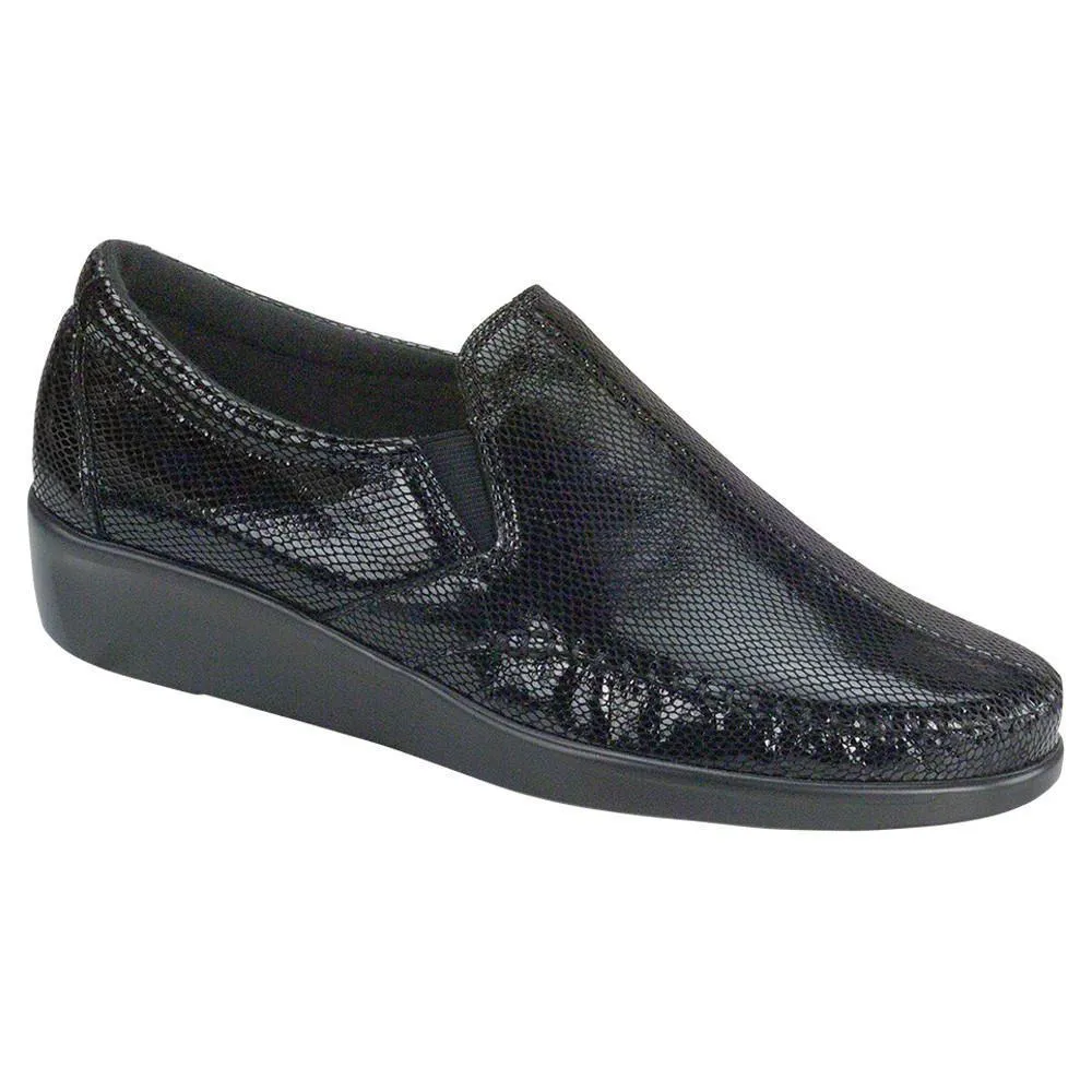SAS Women's Dream Black Snake Leather Sharp Cut