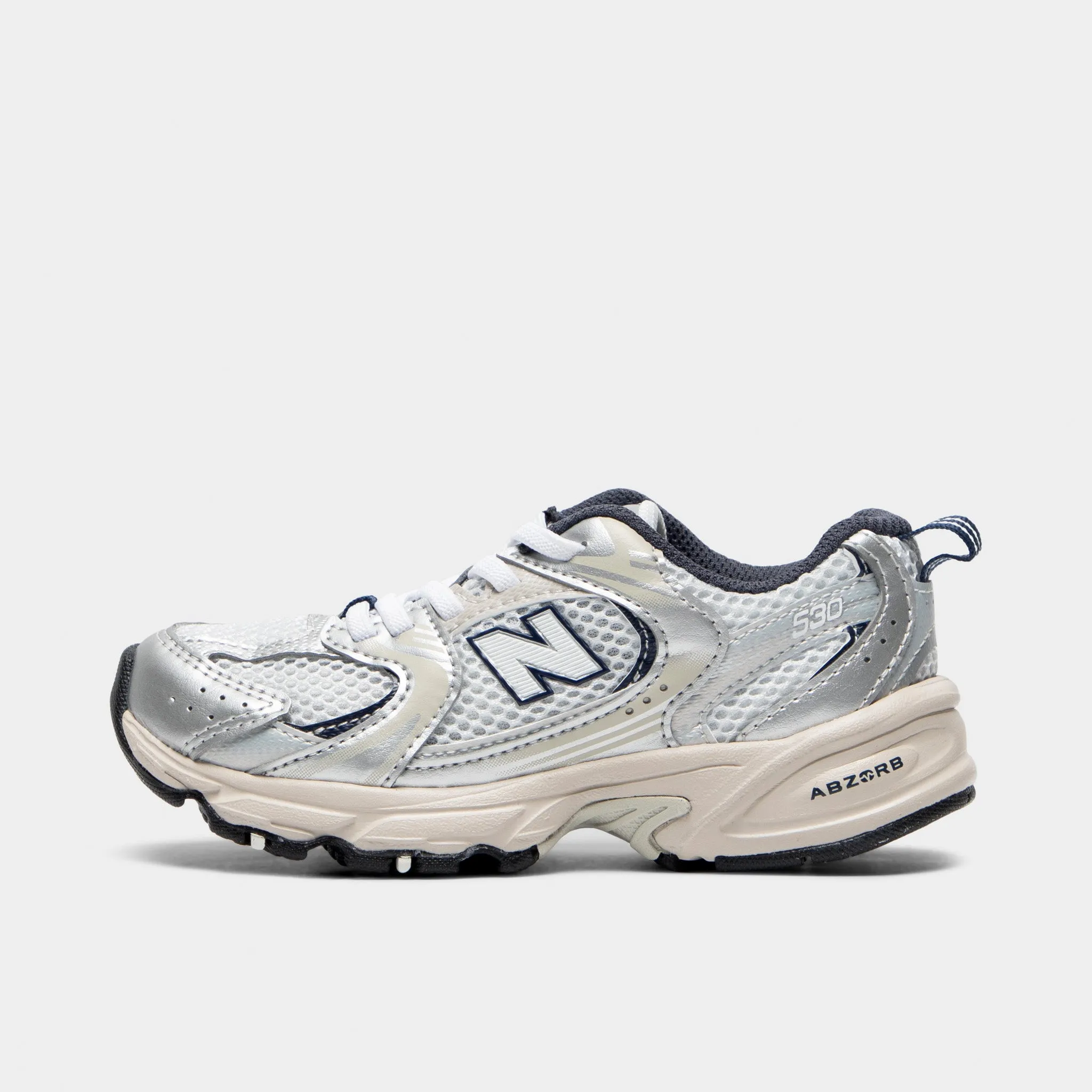 New Balance Children's 530 Summer Fog / Nimbus Cloud - NB Navy Balanced Ride Dynamic Fit