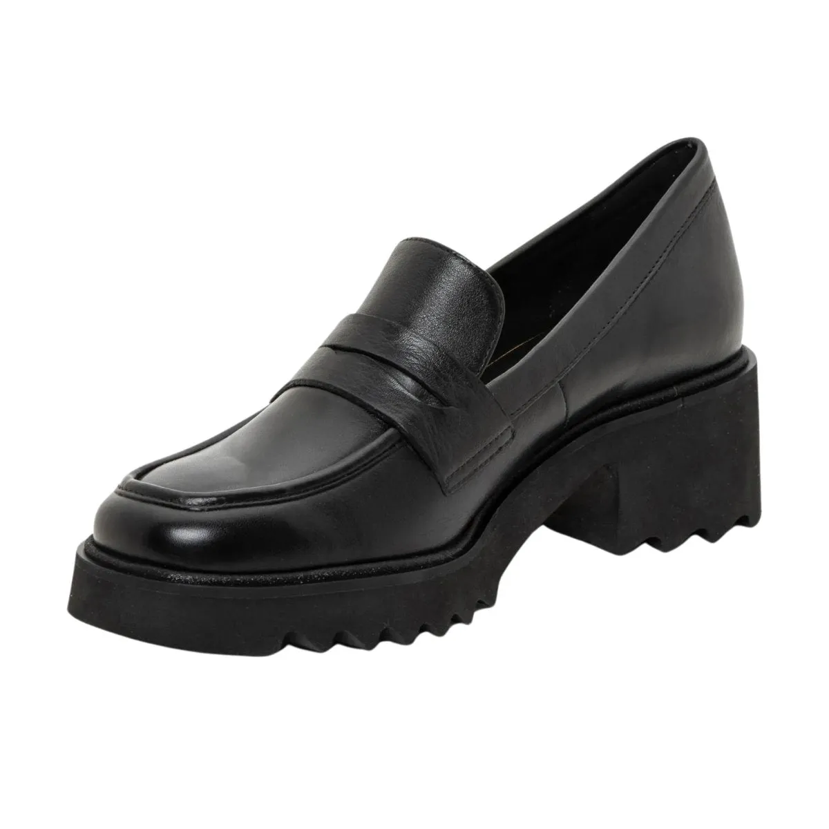 Mono Hue Slip Resistant Ara Women's Prism Platform Penny Black Calf Leather