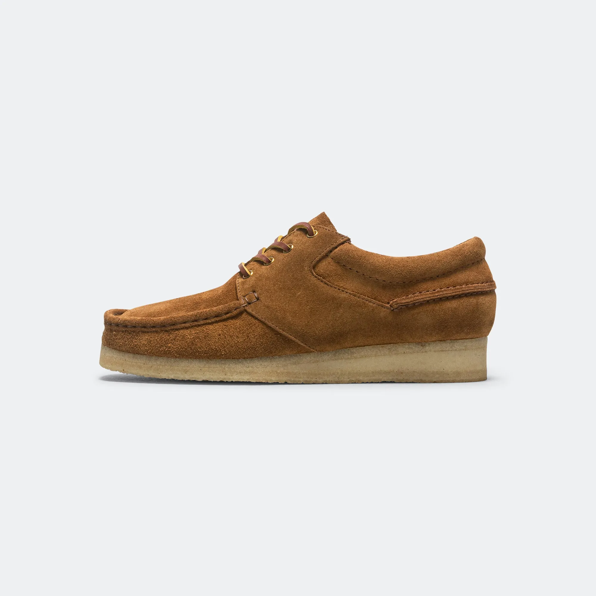cool tones Heel Clip Wallabee Boat - Cola Suede