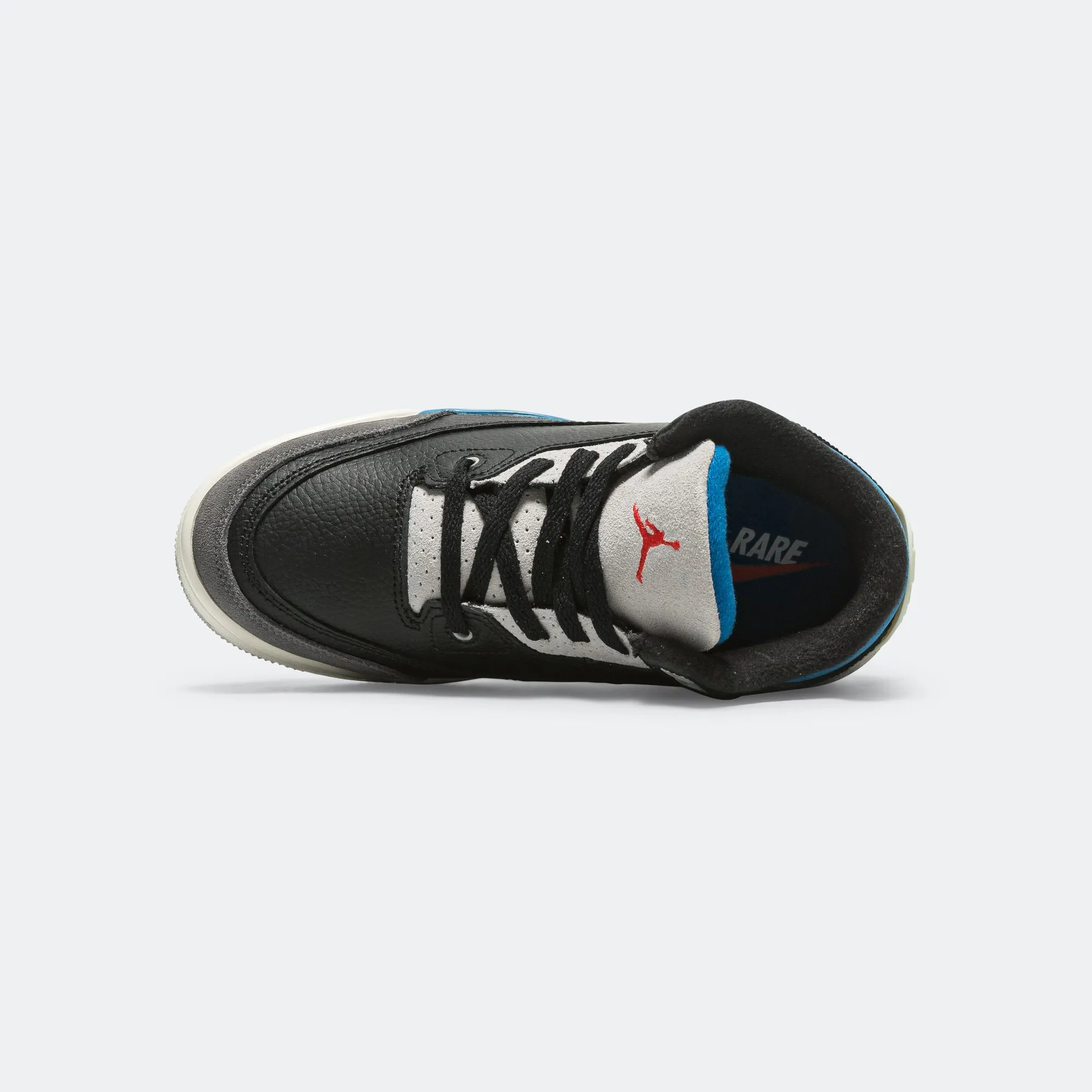 Custom Fit Slip On Construction Jordan 3 Retro (GS) - Black/Chile Red-Neutral Grey