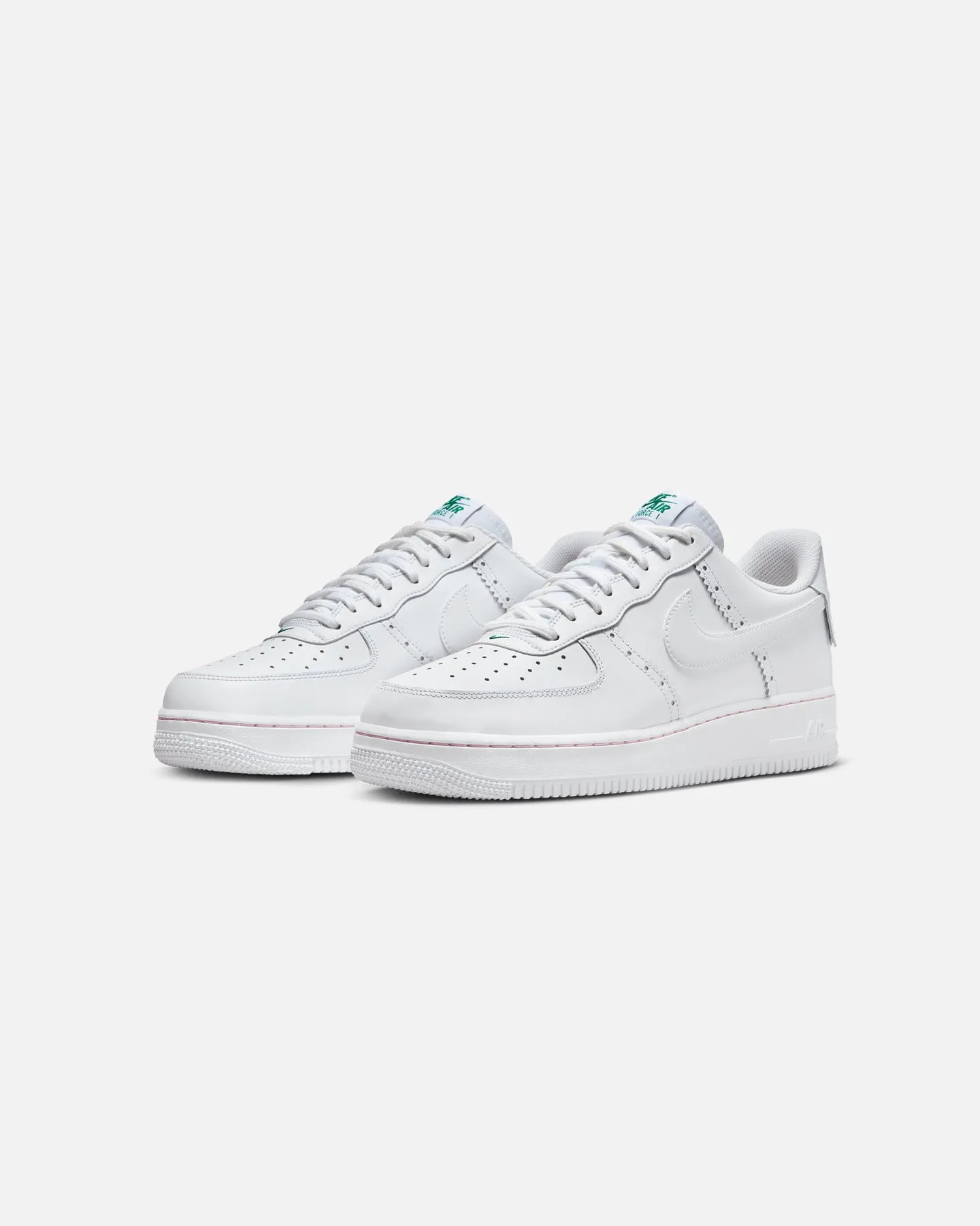 Bone Aid Storm Guard Nike Air Force 1 '07 LV8 "Brogue" White/White-Med Soft Pink