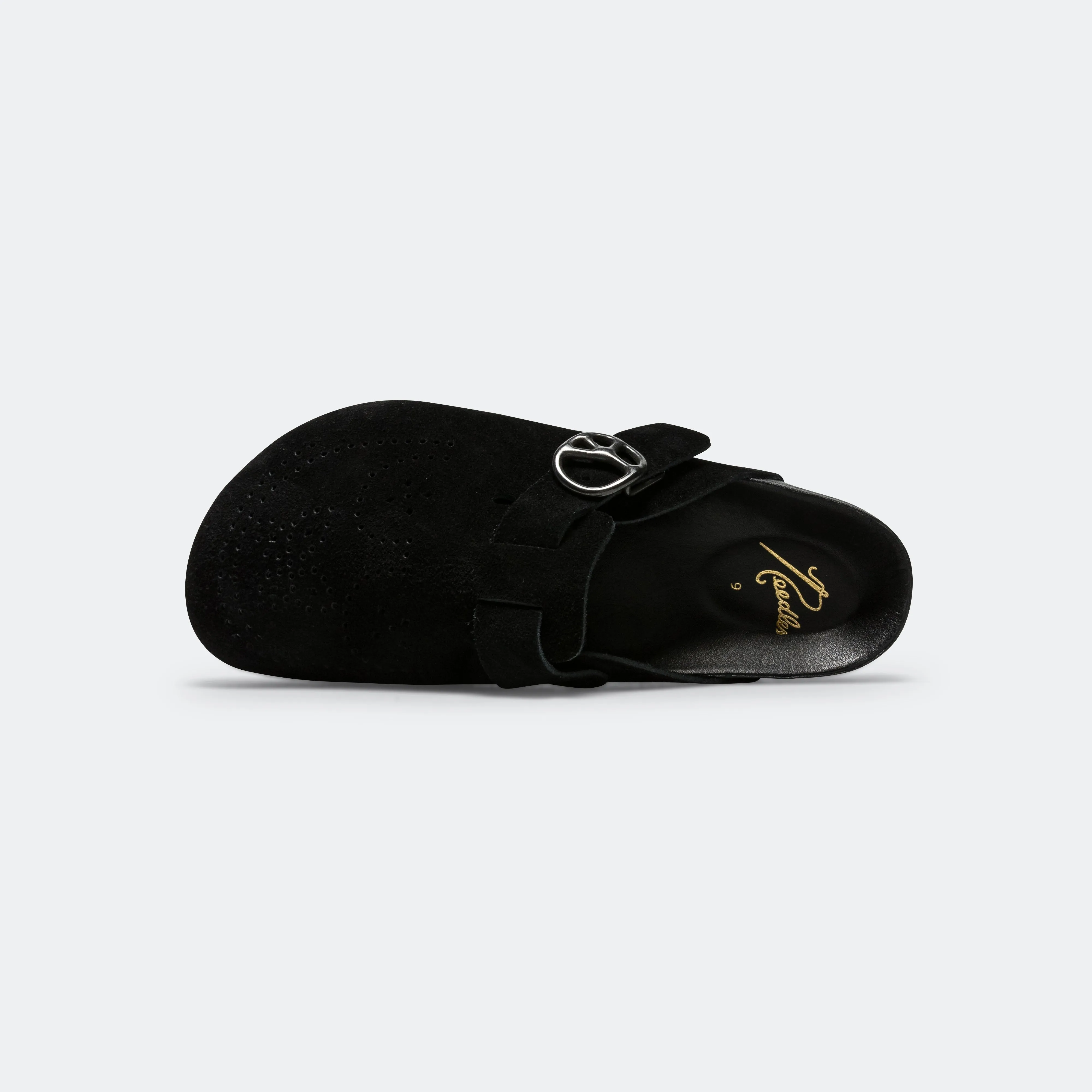 Soft Material Fashionable Clog Sandal - Black Suede Leather