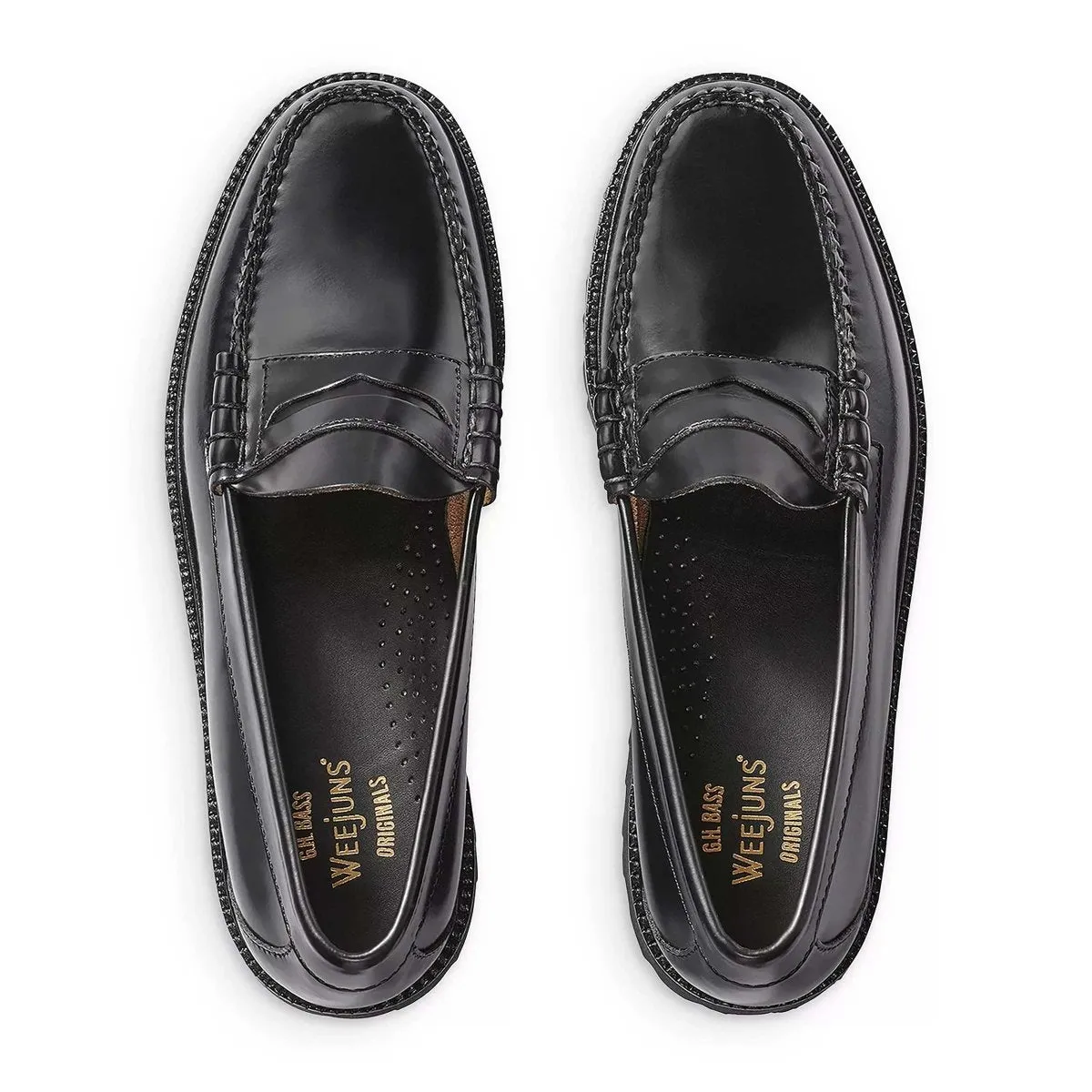 G.H. Bass Men's Larson Lug WeeJun Black Coastal Mode