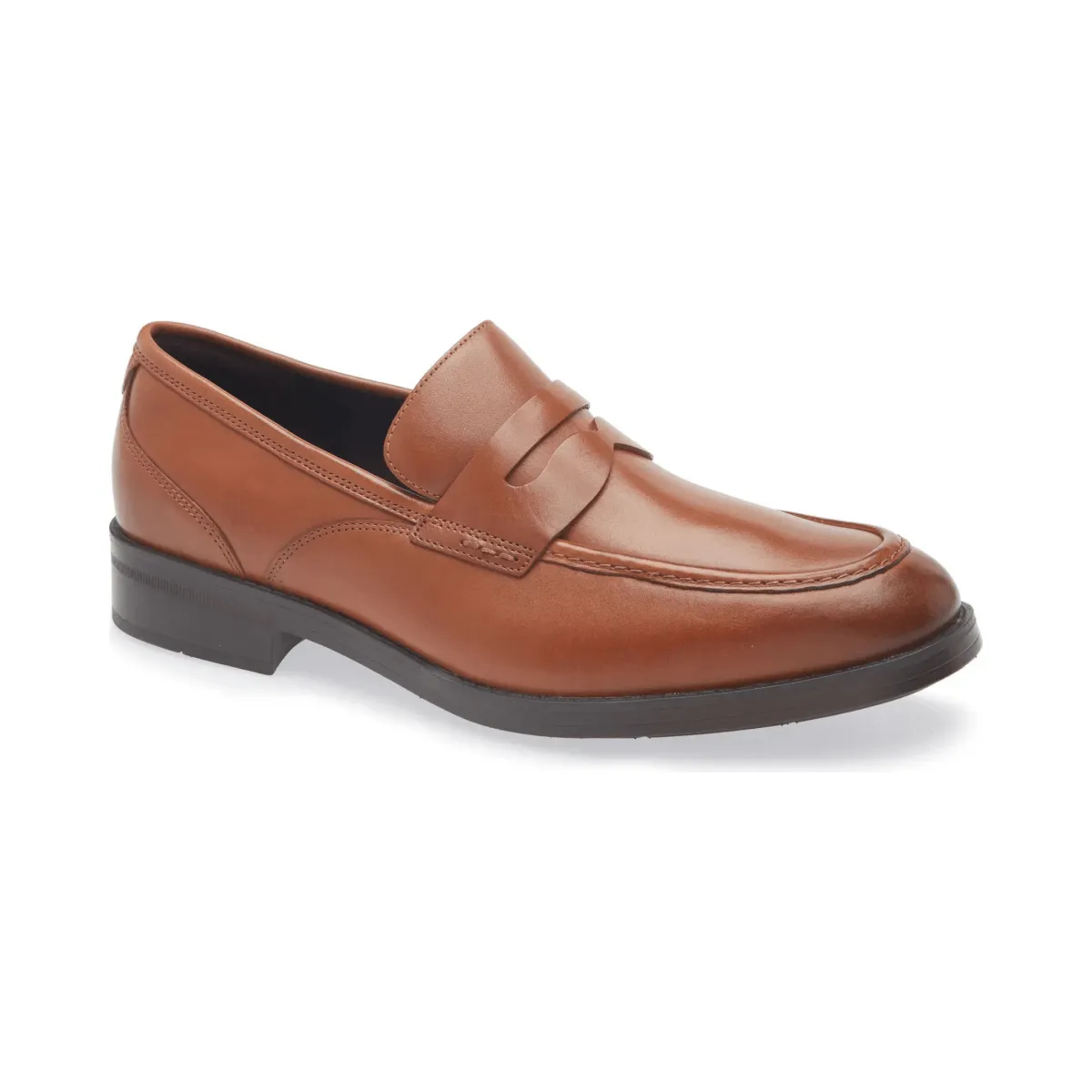 Signature Craft Cole Haan Men's Newmark Grand Penny Loafer British Tan/Dark Brown