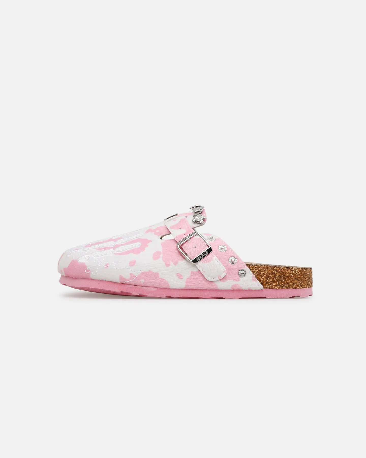 Outdoor Fun Octavious Marks Cow Fur Clogs Pink