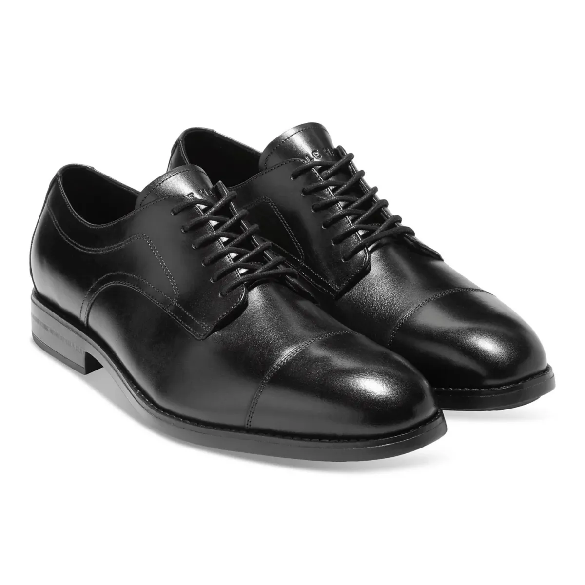Cole Haan Men's Harmon Grand Cap Toe Oxford Black Leather Art Cut