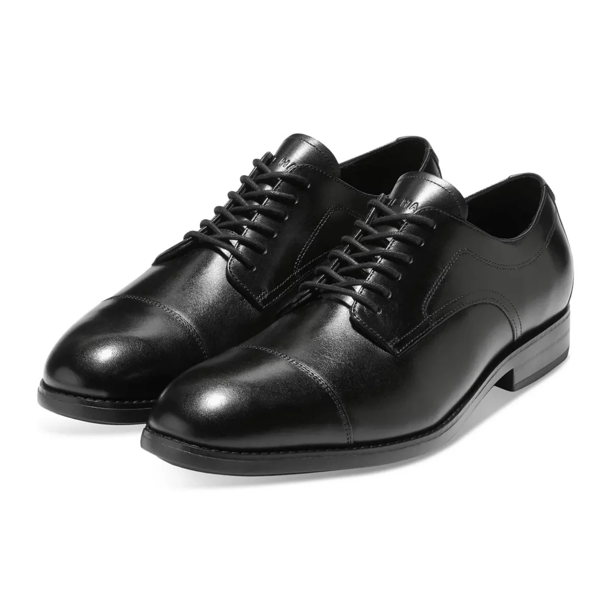 Real Work Cole Haan Men's Harmon Grand Cap Toe Oxford Black Leather