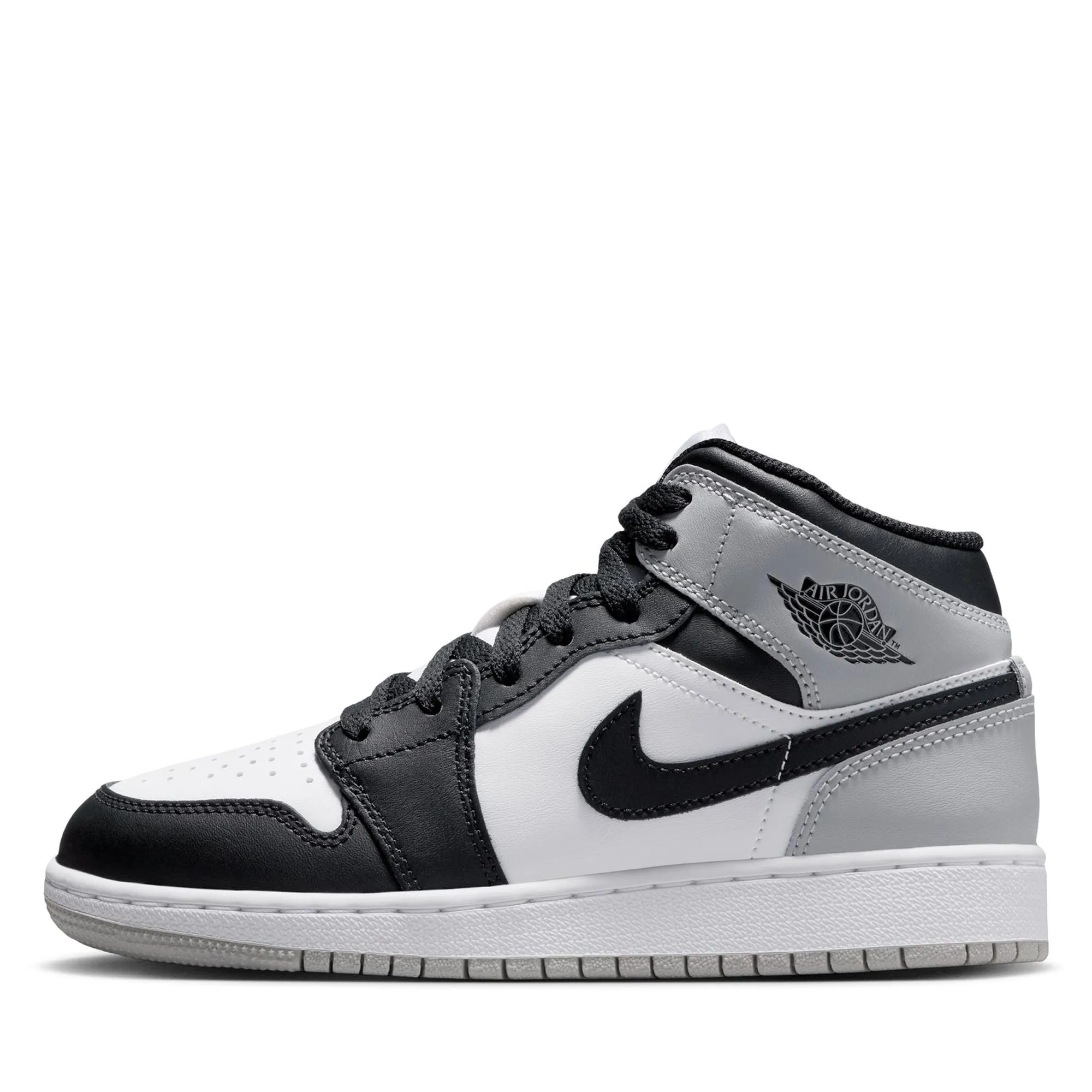 Soft Interior Air Jordan 1 Mid (GS) - White/Light Smoke Grey