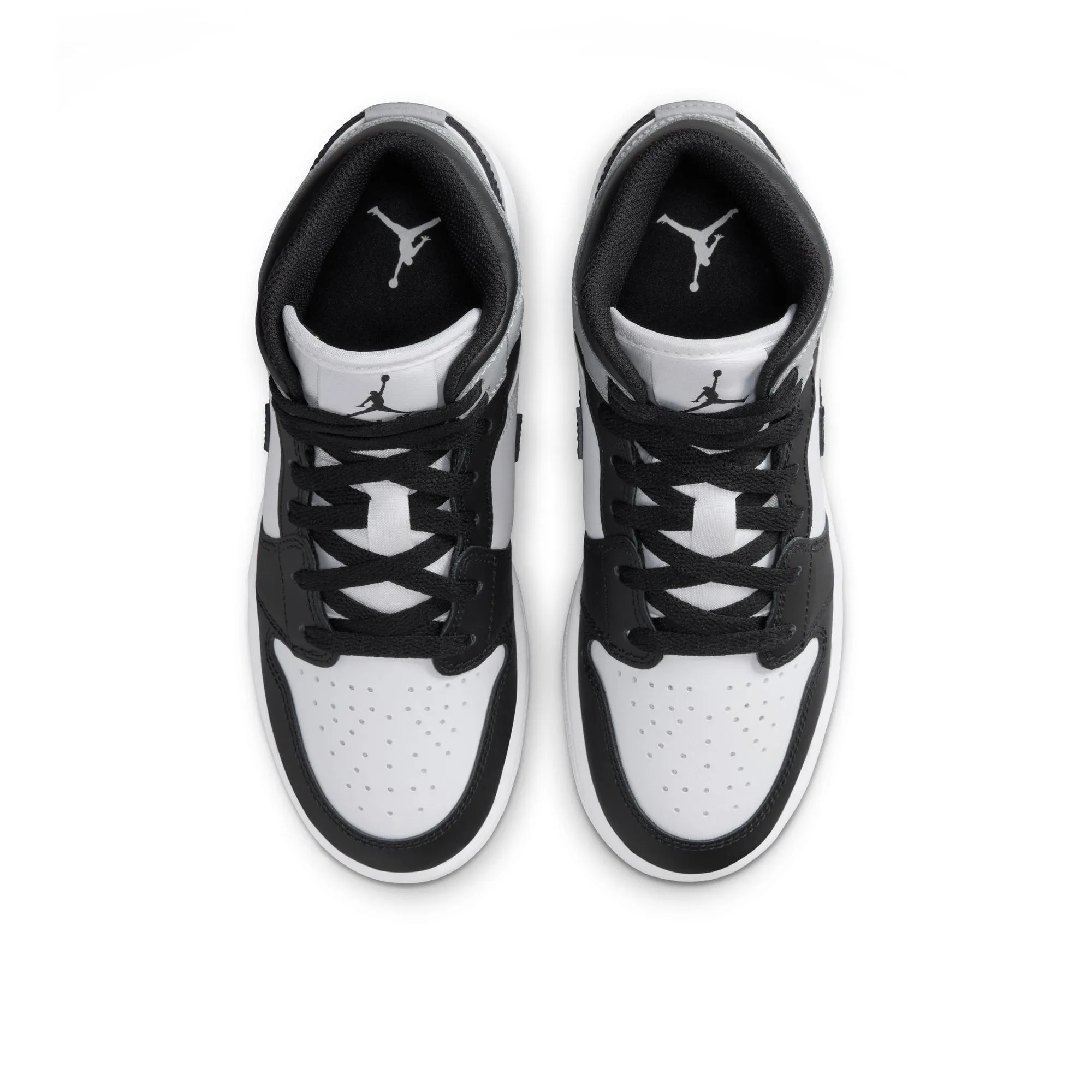 Air Jordan 1 Mid (GS) - White/Light Smoke Grey Minimalist Style