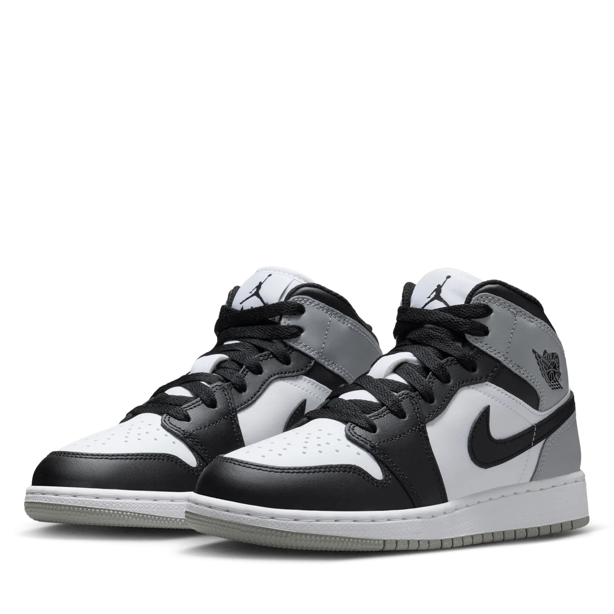 Flexible Performance Pace Balance Air Jordan 1 Mid (GS) - White/Light Smoke Grey