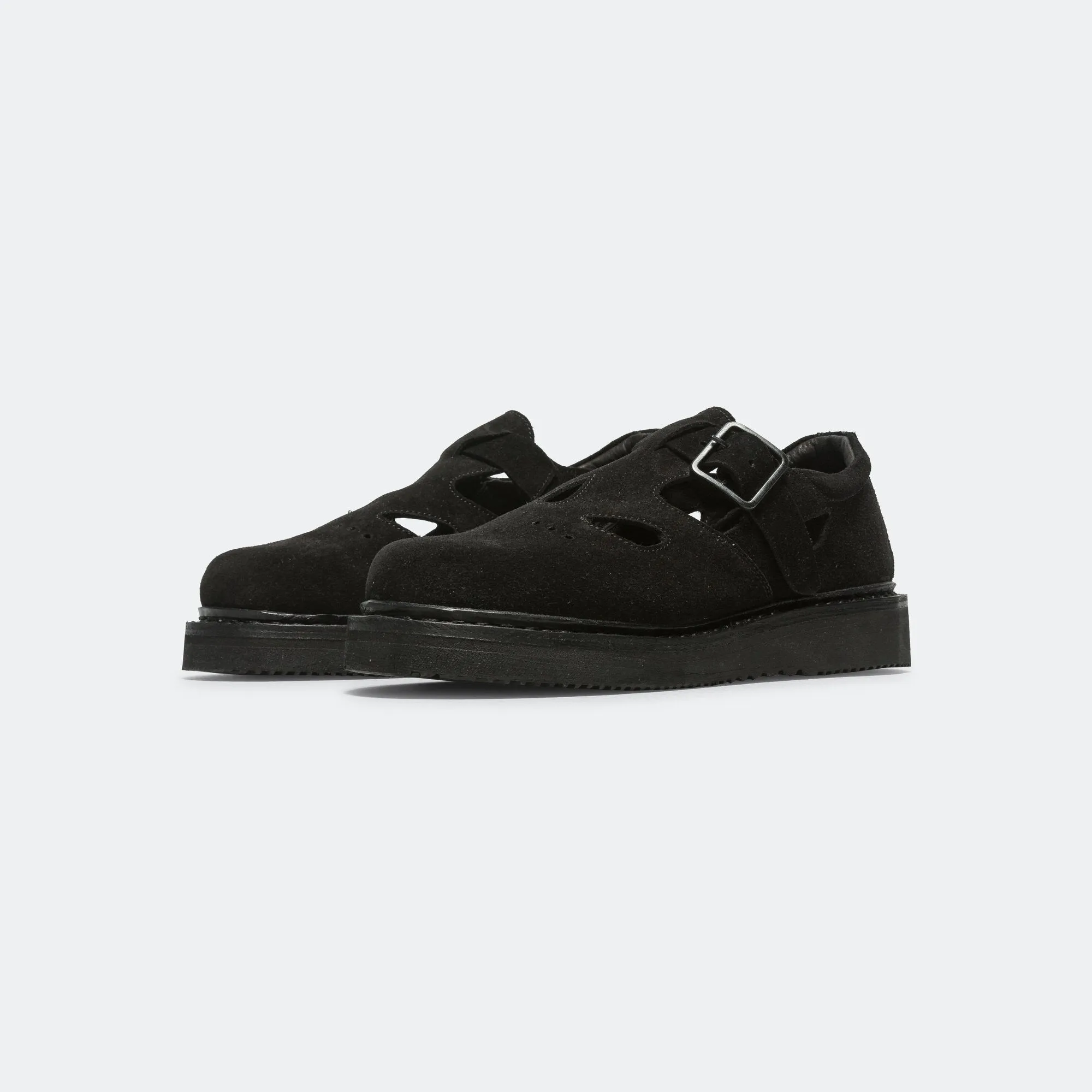 Sneaker Design Pull On Design Strapped Oxford - Black Leather