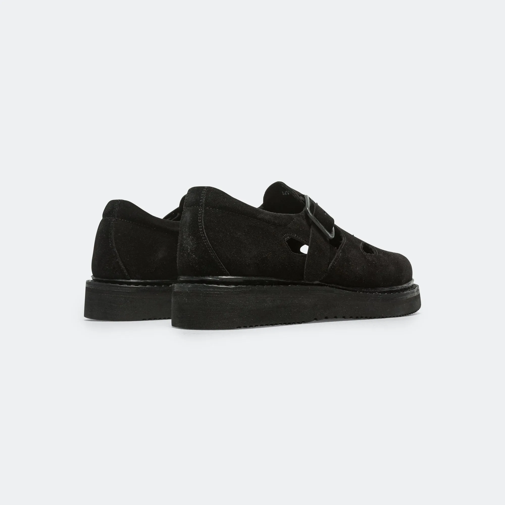 Strapped Oxford - Black Leather Non Marking Rubber