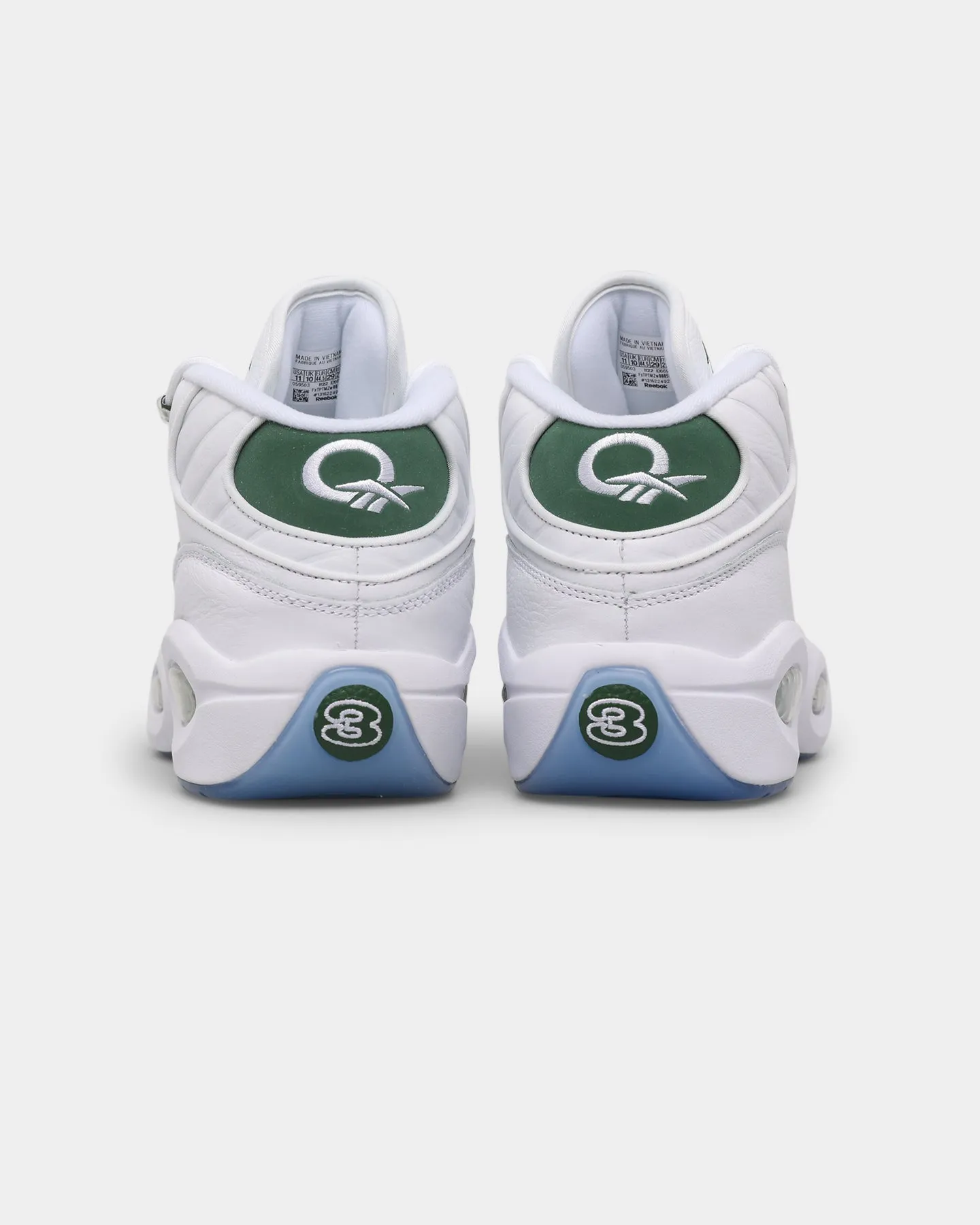 Arch support Stable base Reebok Question Mid "Green Toe" Ftwr White/Pine Green