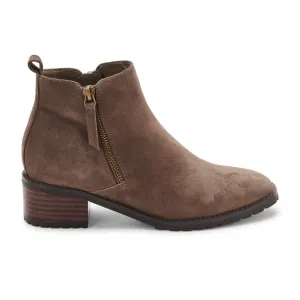 Business casual Blondo Women's Samara Dark Taupe Suede Ankle Boot Waterproof