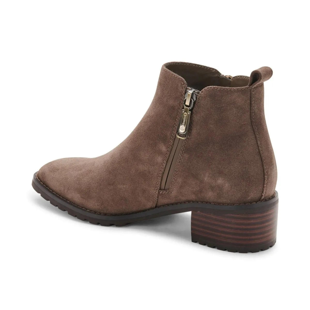 Blondo Women's Samara Dark Taupe Suede Ankle Boot Waterproof Comfort Step