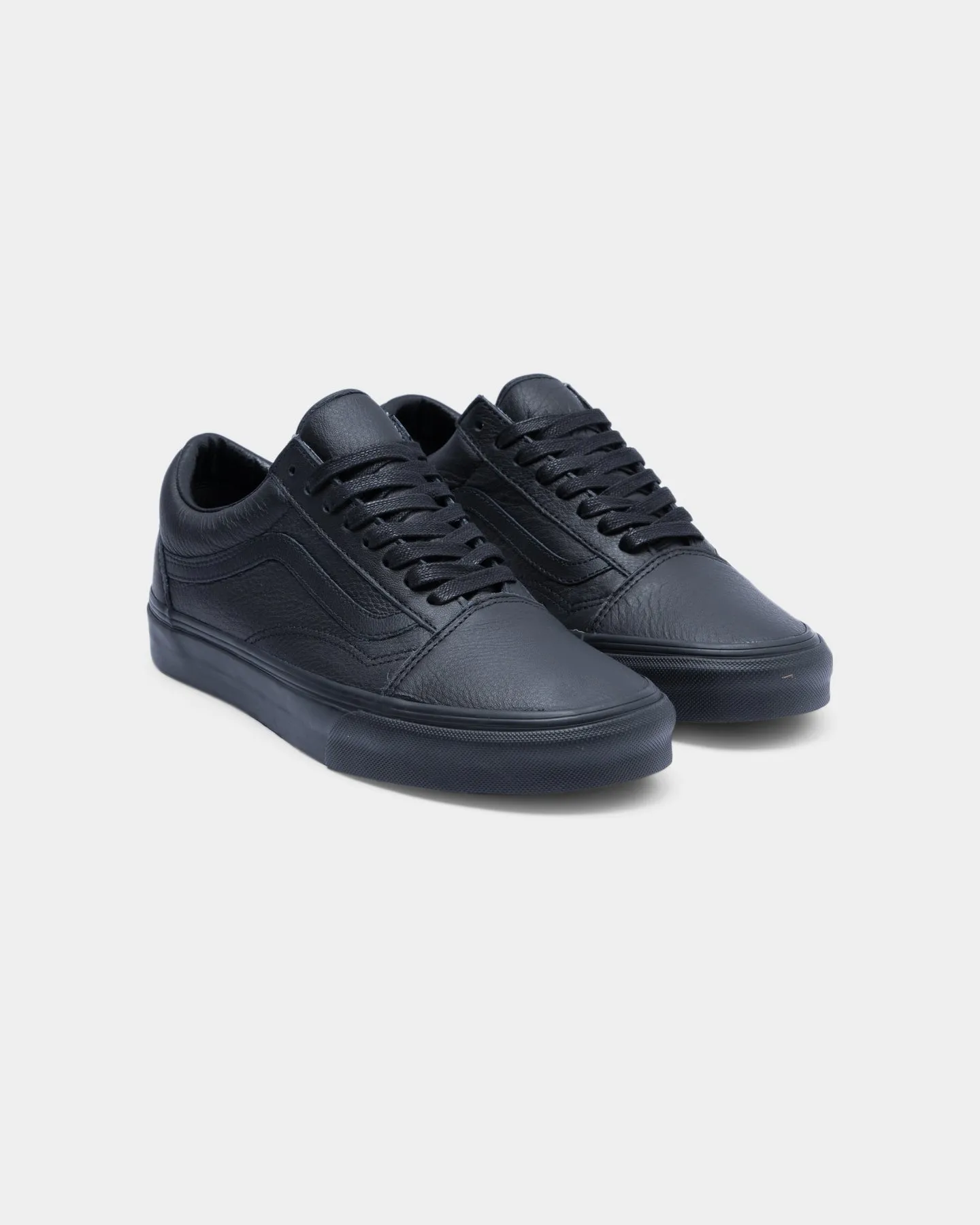 Vans Men's Old Skool (Leather) Black/Black Comfort arch