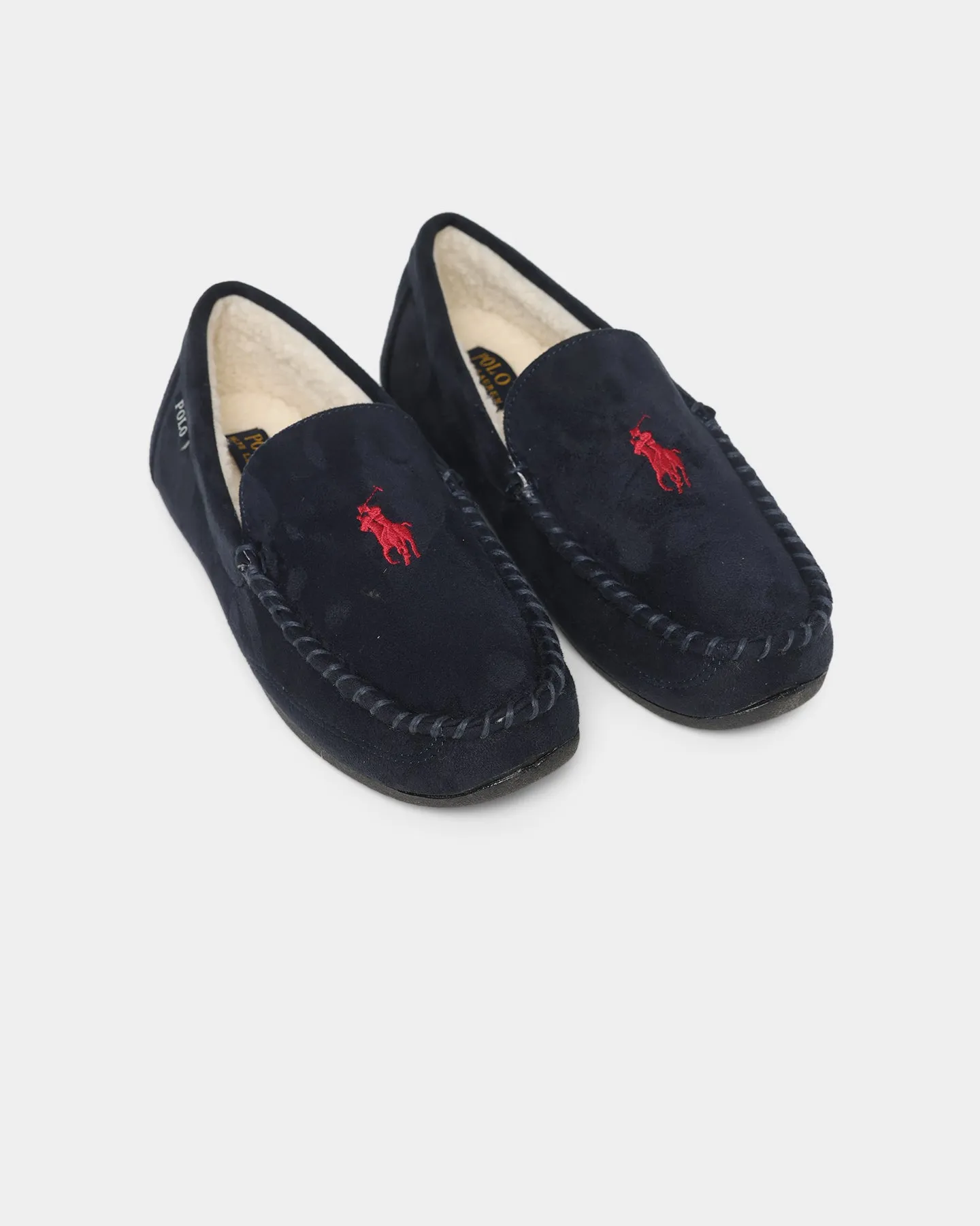 Cool Tone Love Glow Polo Ralph Lauren Declan Slippers Navy Shearling