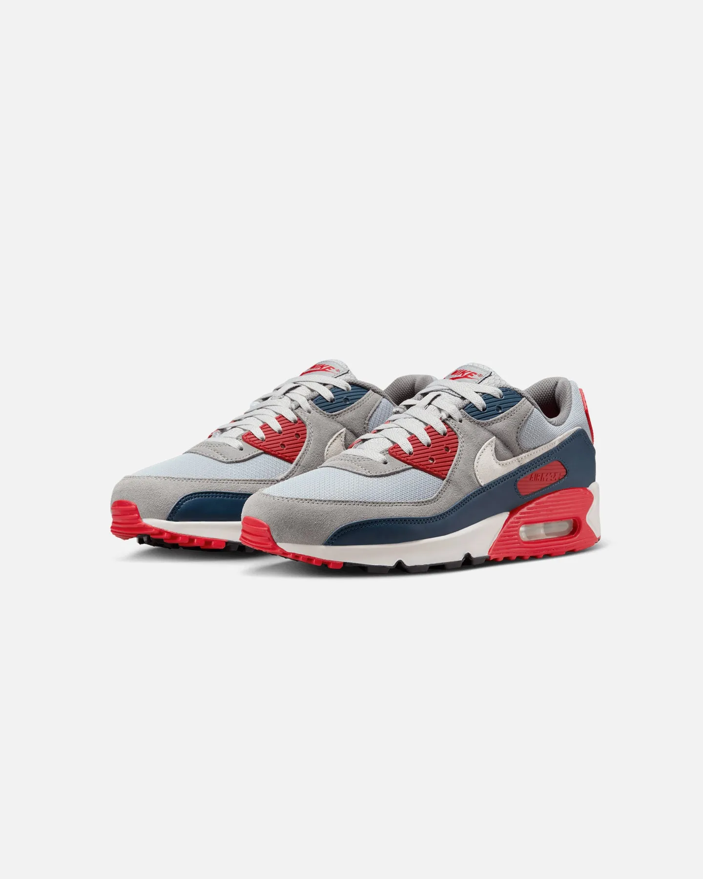 Nike Air Max 90 Light Smoke Grey/Phantom Navy Lace Up Synthetic Upper