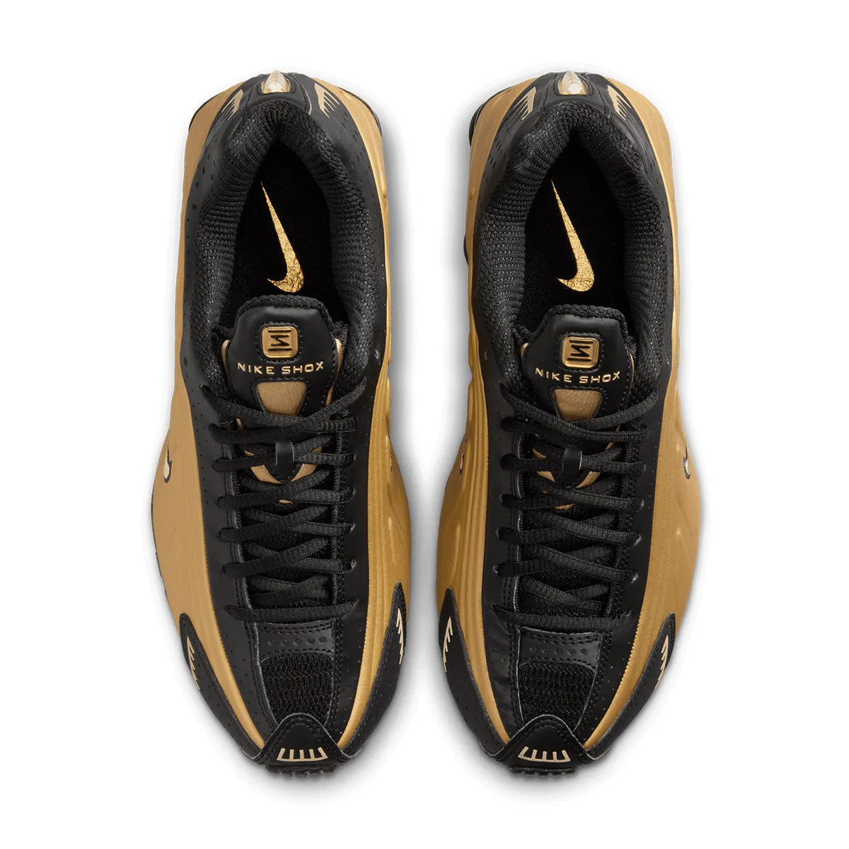 Stretchy Material Wmns Shox R4 'Black Metallic Gold'