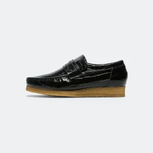 Built-In Lining Wallabee Loafer - Black Crocodile