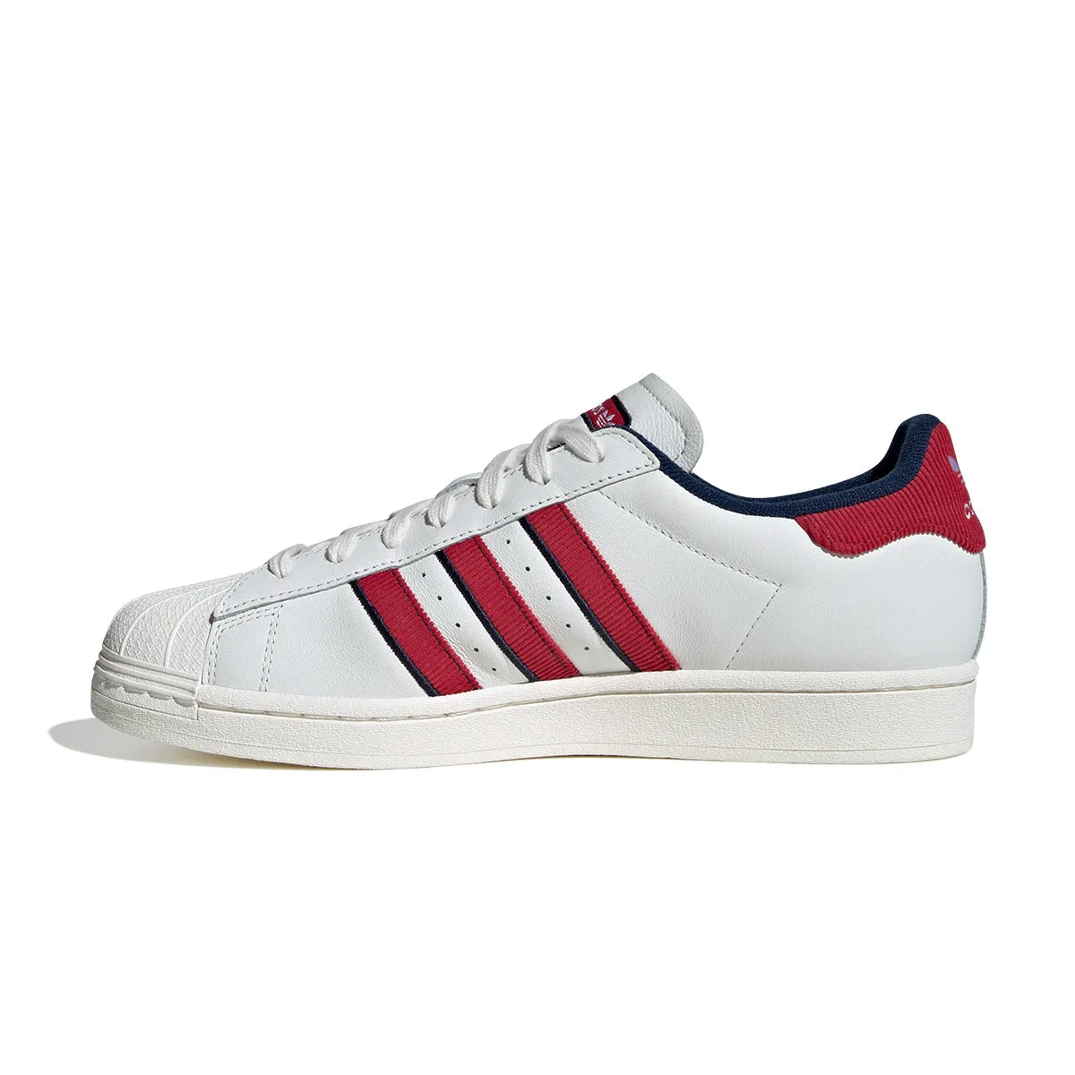 Superstar 'White Team Victory Red Night Indigo' pool shoes dirtiest