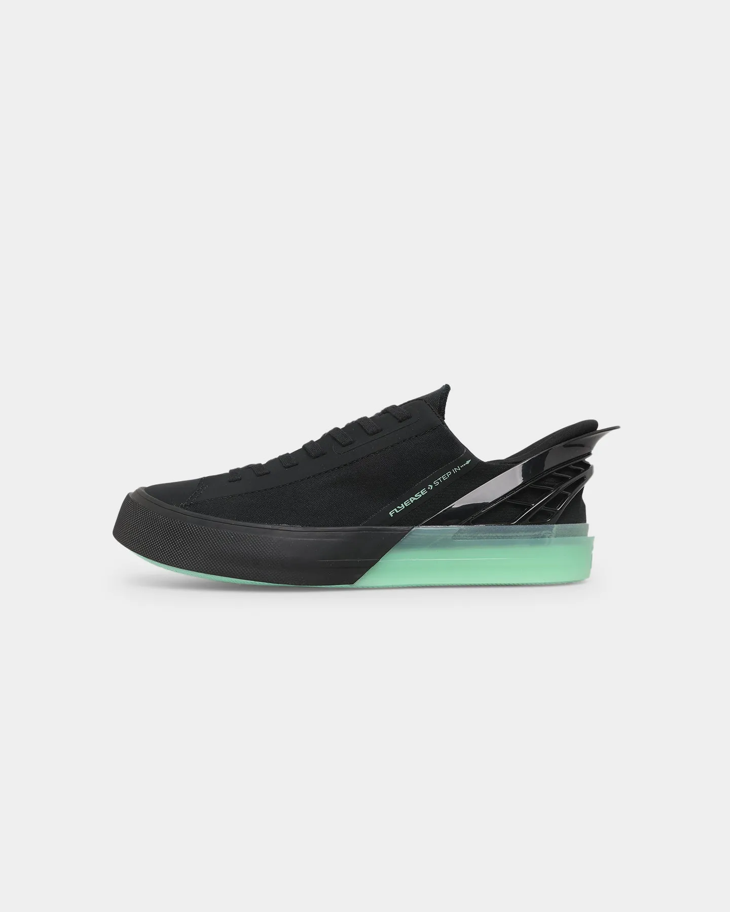 Pair Quick Zip Fast Converse Chuck Taylor All Star Flyease Shoes Black/Prism Green