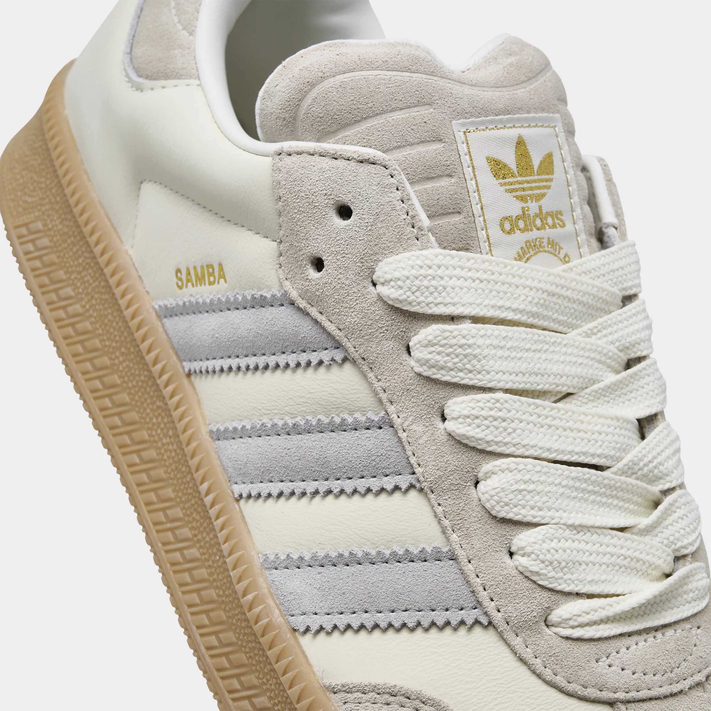 adidas Samba XLG White / Grey Fashionable Walk Grip Support