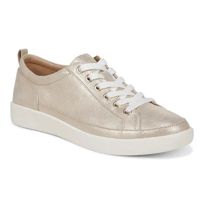 Womens Vionic Winny Lace Up Sneaker in Gold Ankle Room Grab Quick