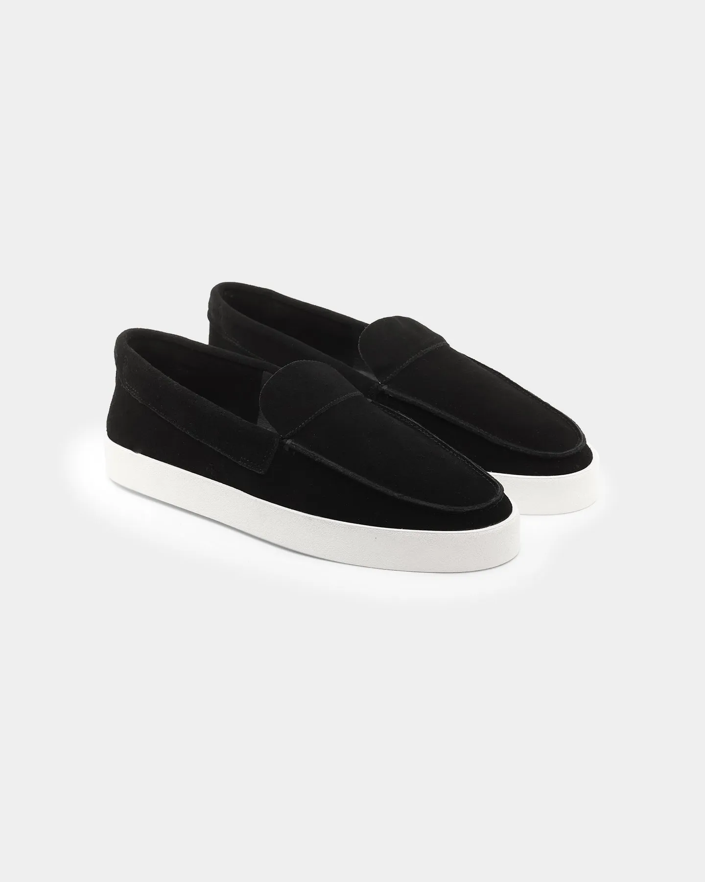Moon Tone Clean White Saint Morta Hemisphere Suede Slip On Loafer Black/White