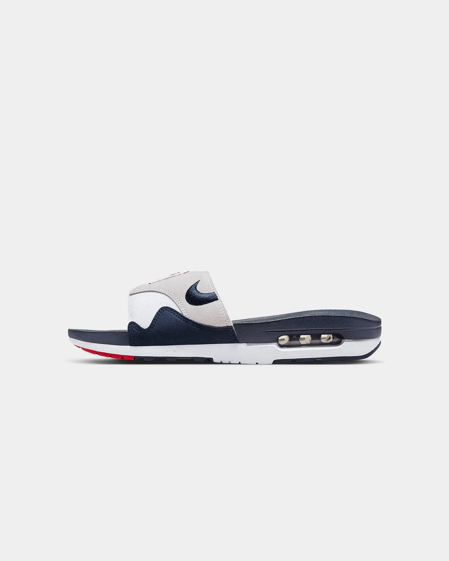 Nike Air Max 1 Slides White/Obsidian Easy Flow