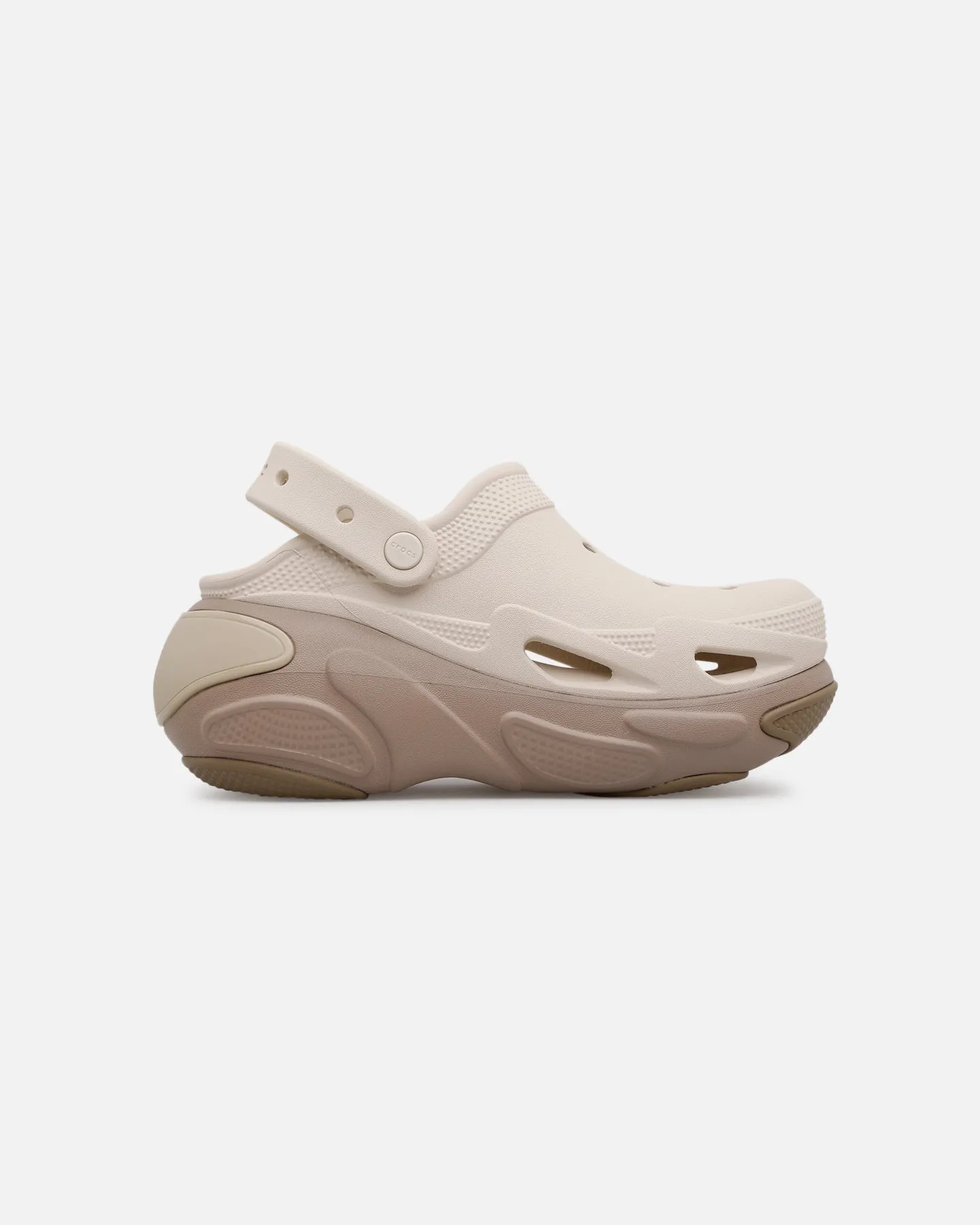 Crocs Bubble Crush Clog Taupe Pool Ready Polish Look