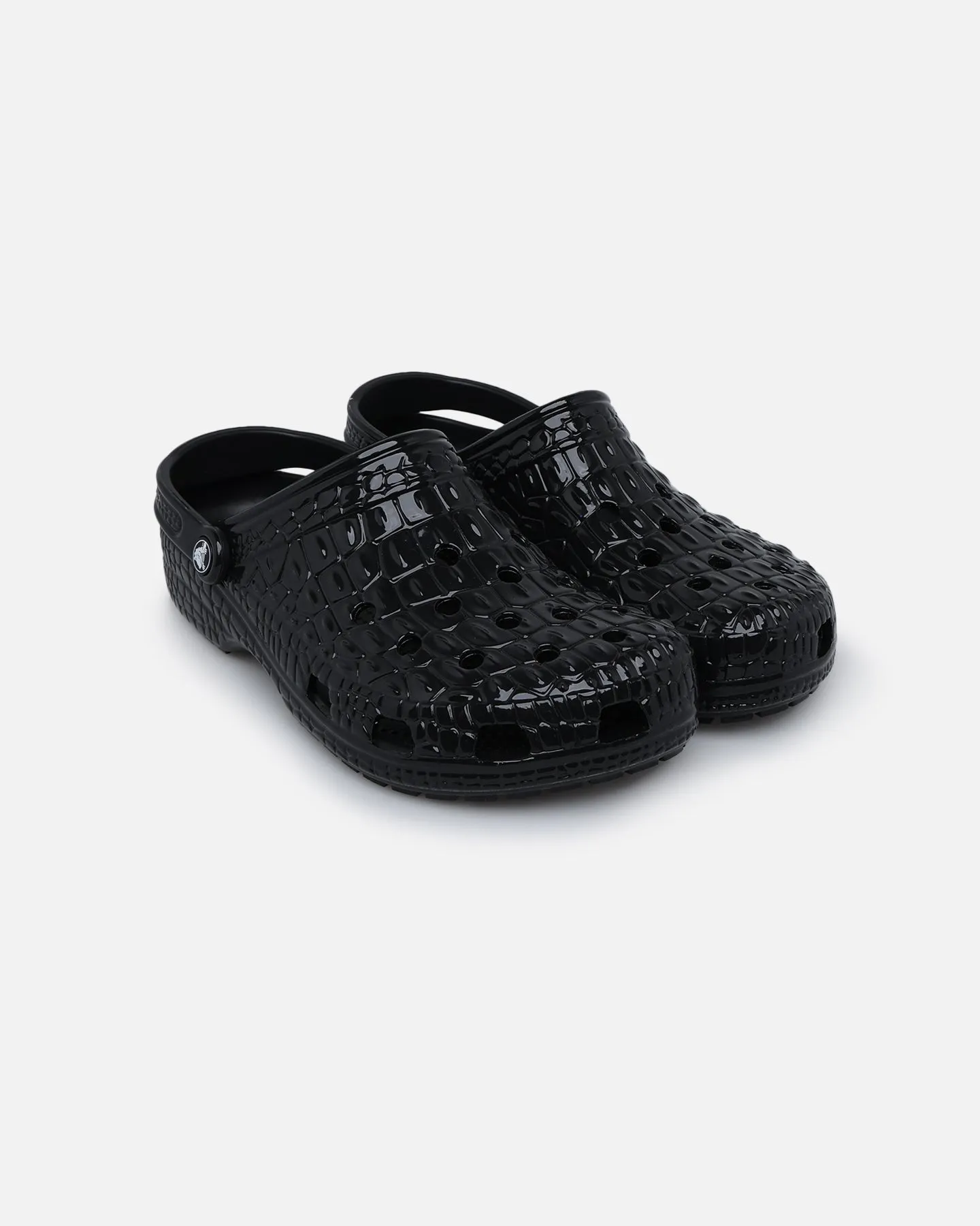 Island Step Crocs Classic Crocskin Clog Black Metallic