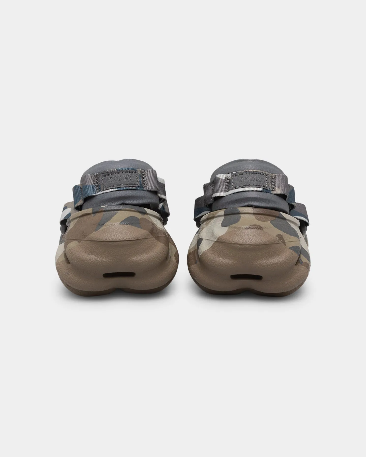 Shine Silver Adjustable Fit Crocs Echo Camo Redux Clog Charcoal
