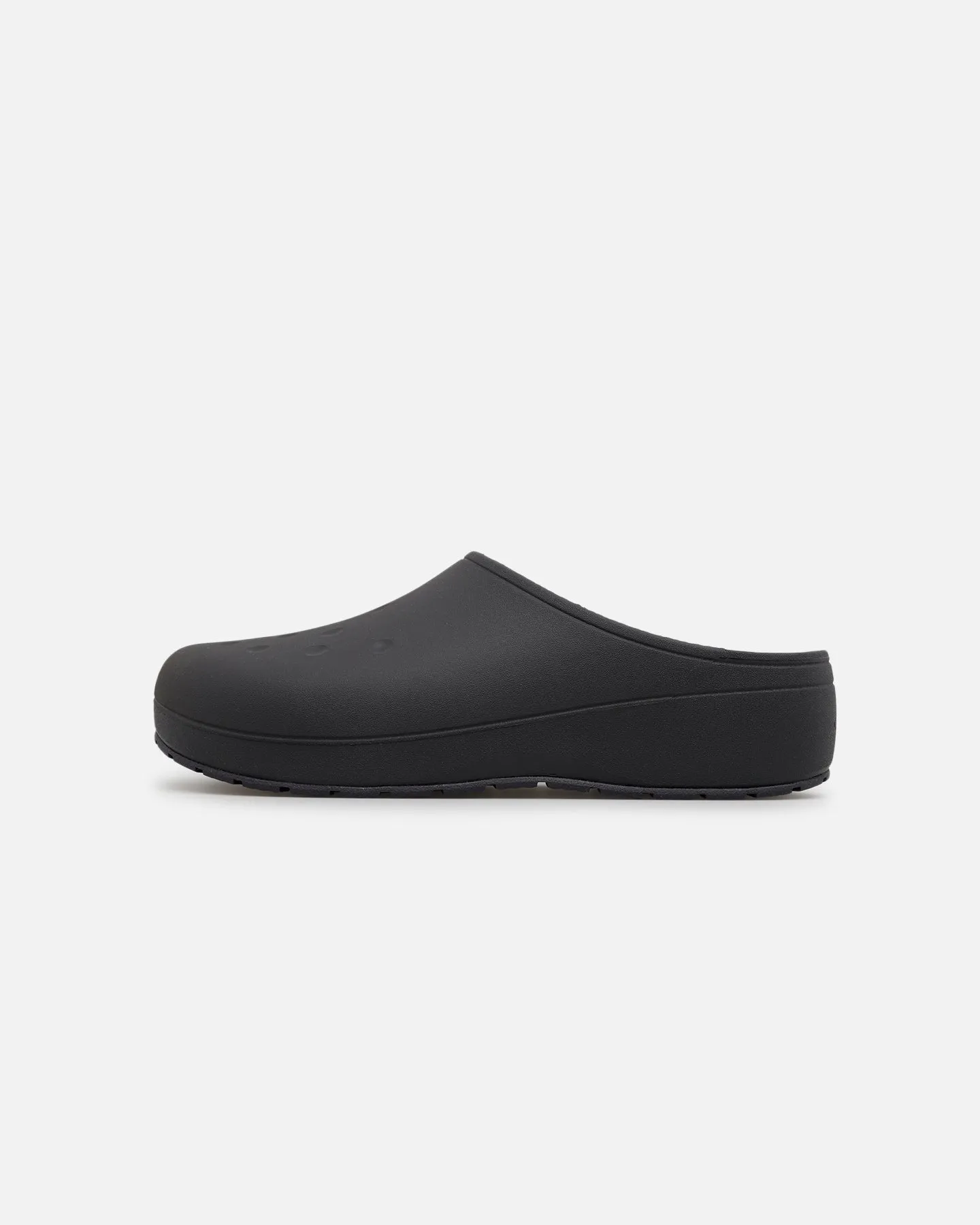 Silver Shine Track Run Crocs Quiet Clog Black