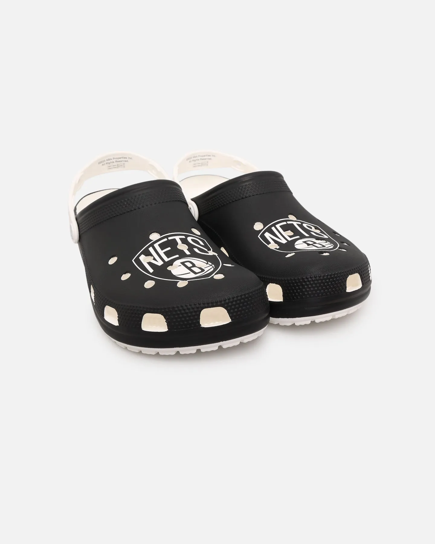 Shine Silver Fashion Glow Crocs X NBA Brooklyn Nets Classic Clog OTC