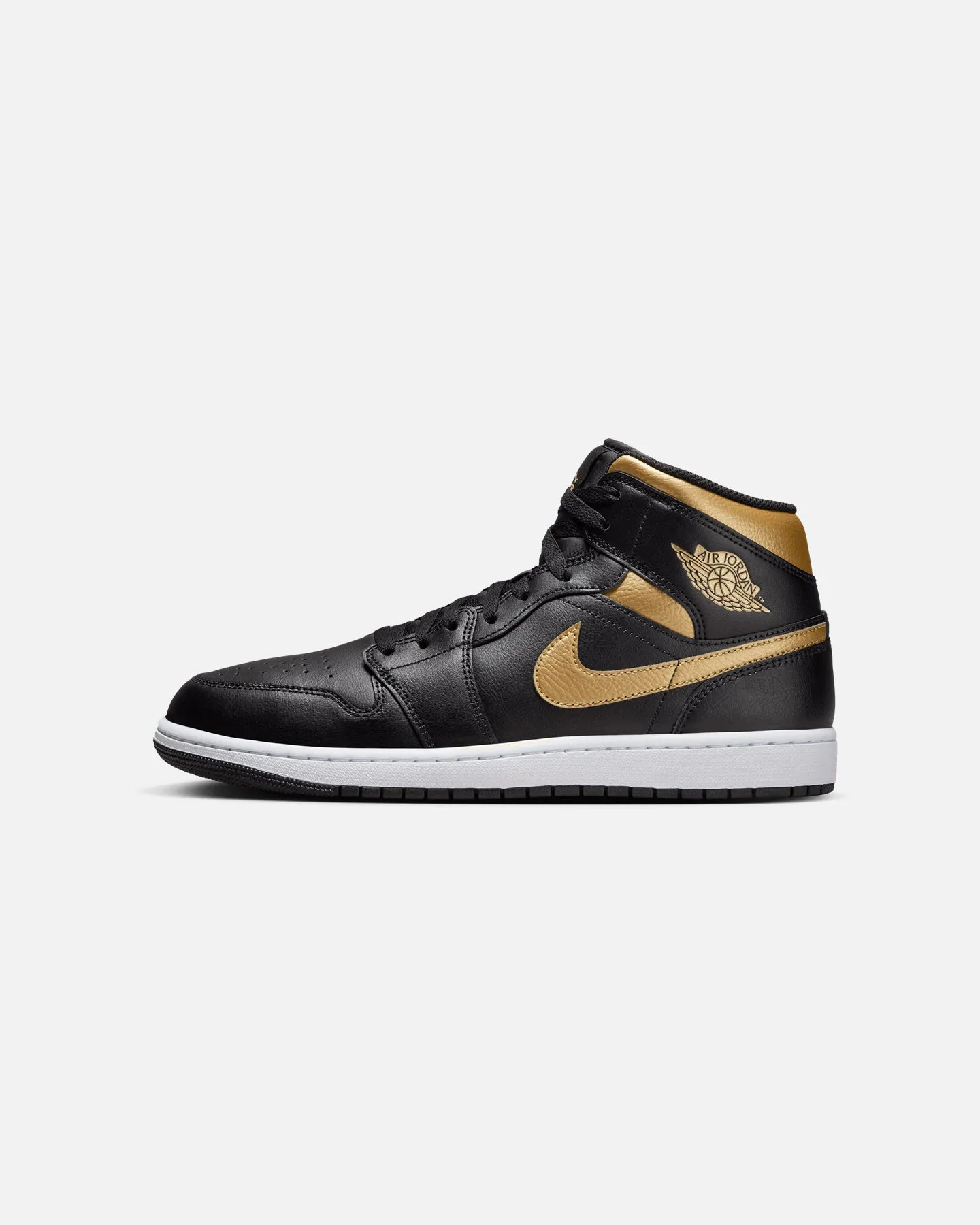 Jordan Air Jordan 1 Mid "Metallic Gold" Black/Metallic Comfort Platform Icon Walk