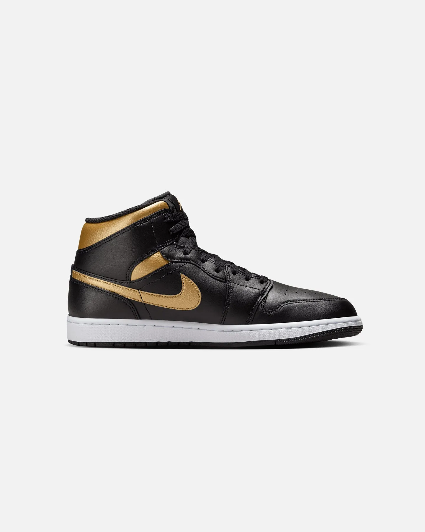 Silver Shine Jordan Air Jordan 1 Mid "Metallic Gold" Black/Metallic