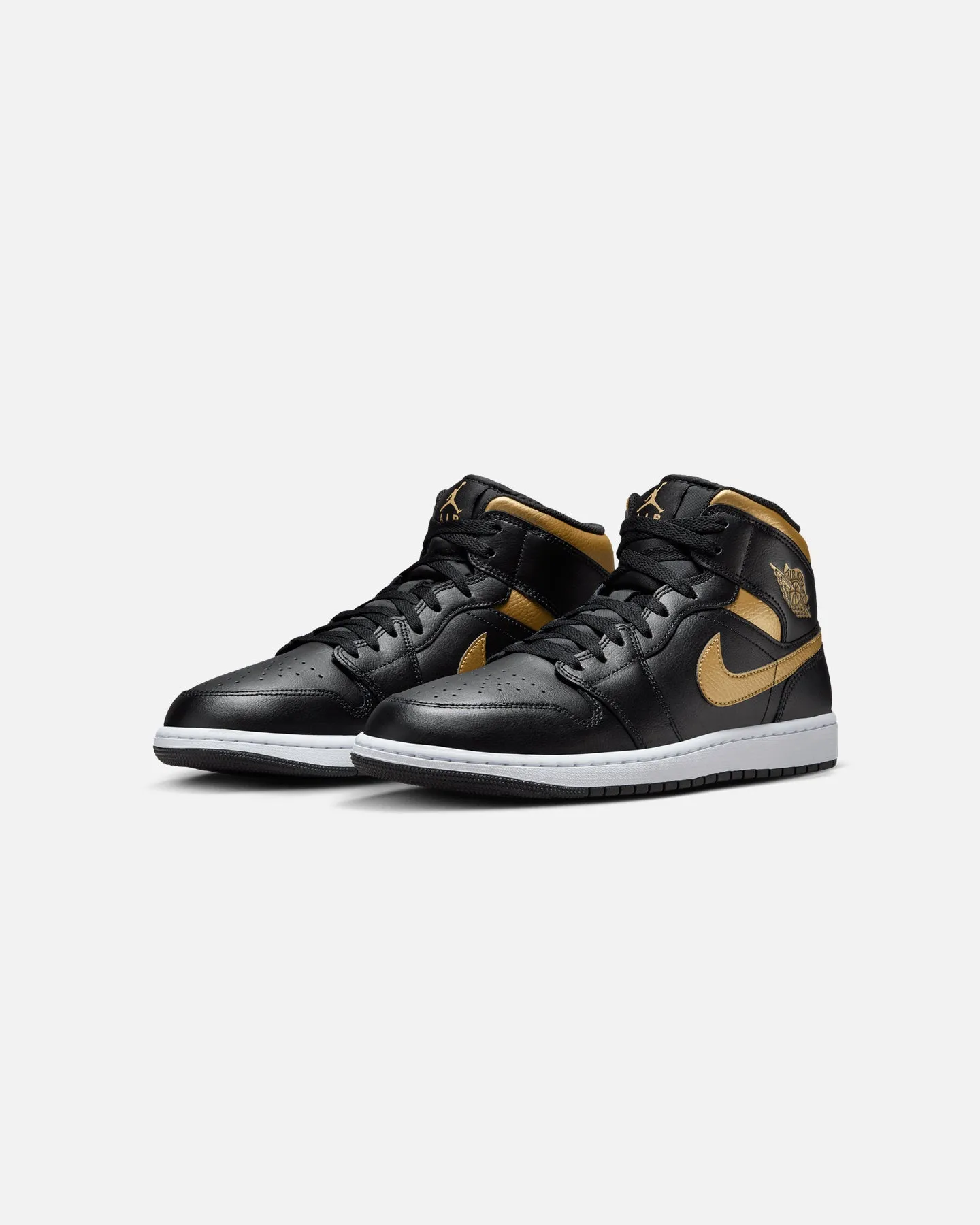 Jordan Air Jordan 1 Mid "Metallic Gold" Black/Metallic Quick Dash Green Core