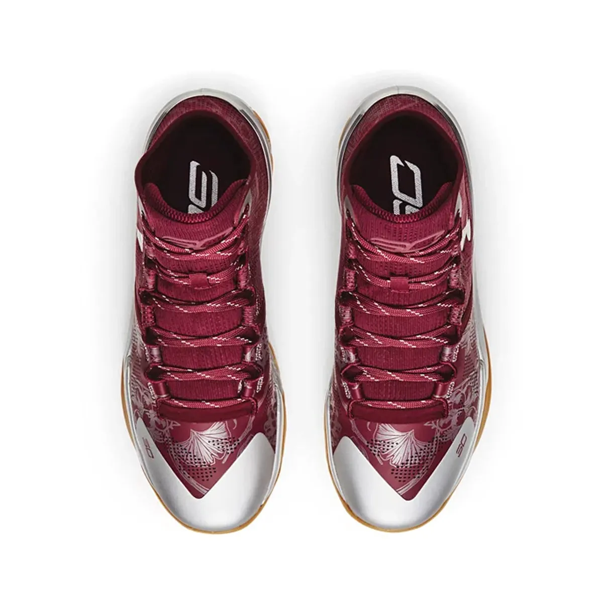 Curry 2 Retro 'Deep Red Metallic Silver' Comfort arch Grace Walk