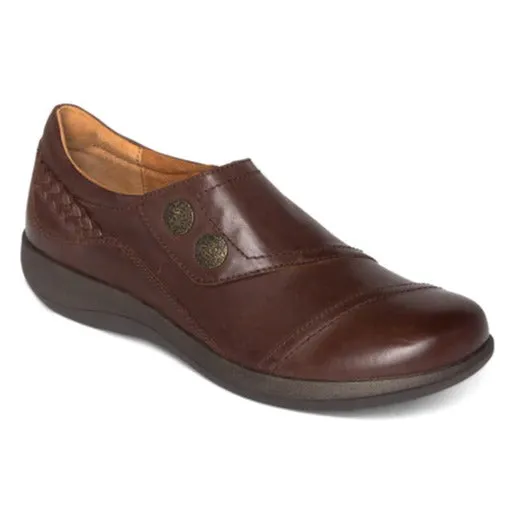 Womens Aetrex Karina Monk Strap Brown Light duty