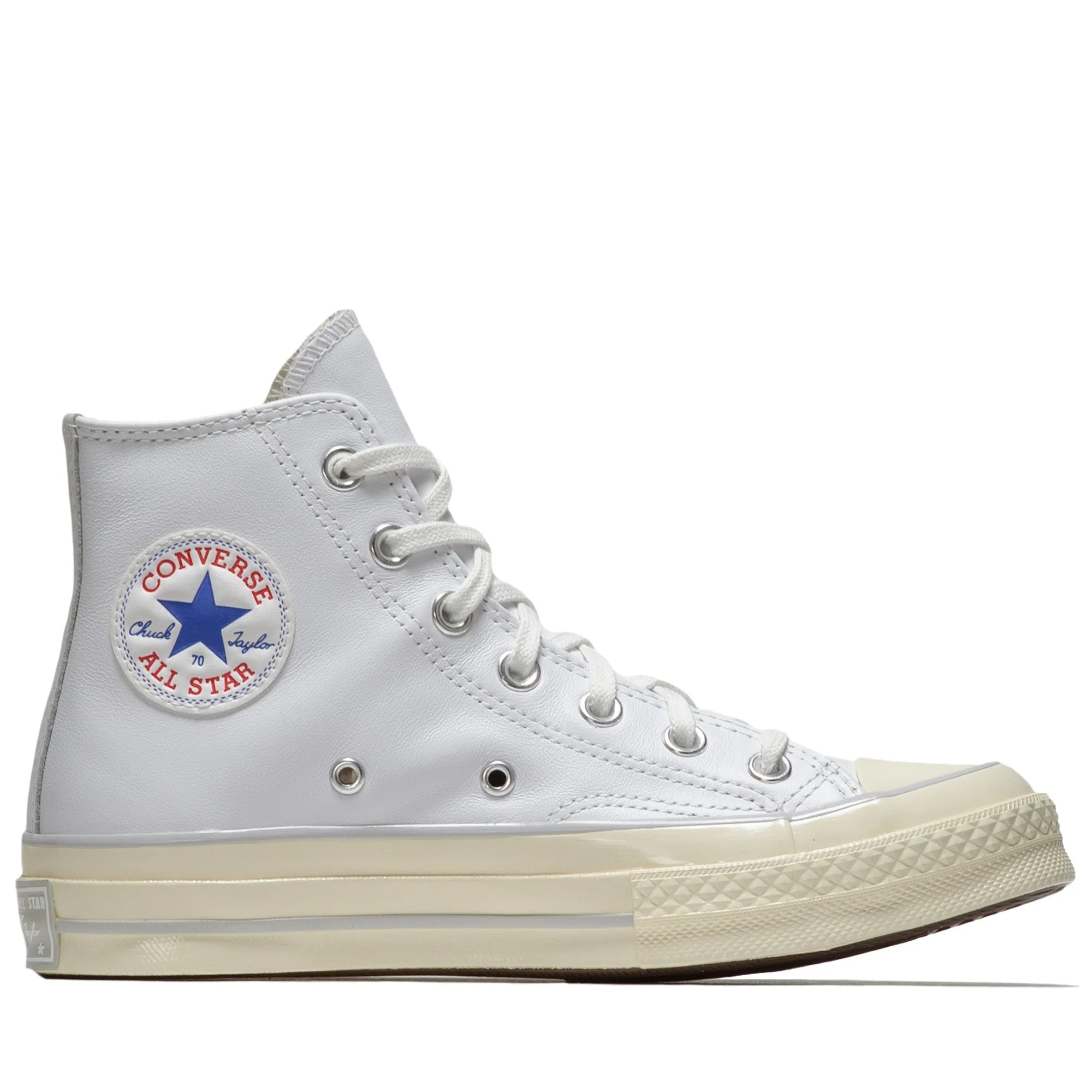 Matte Finish Converse Chuck 70 Leather - White/Fossilized