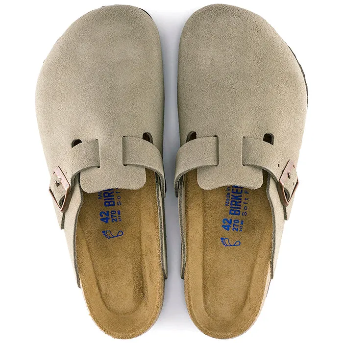 Womens Birkenstock Boston Soft Footbed in Taupe Urban Comfort
