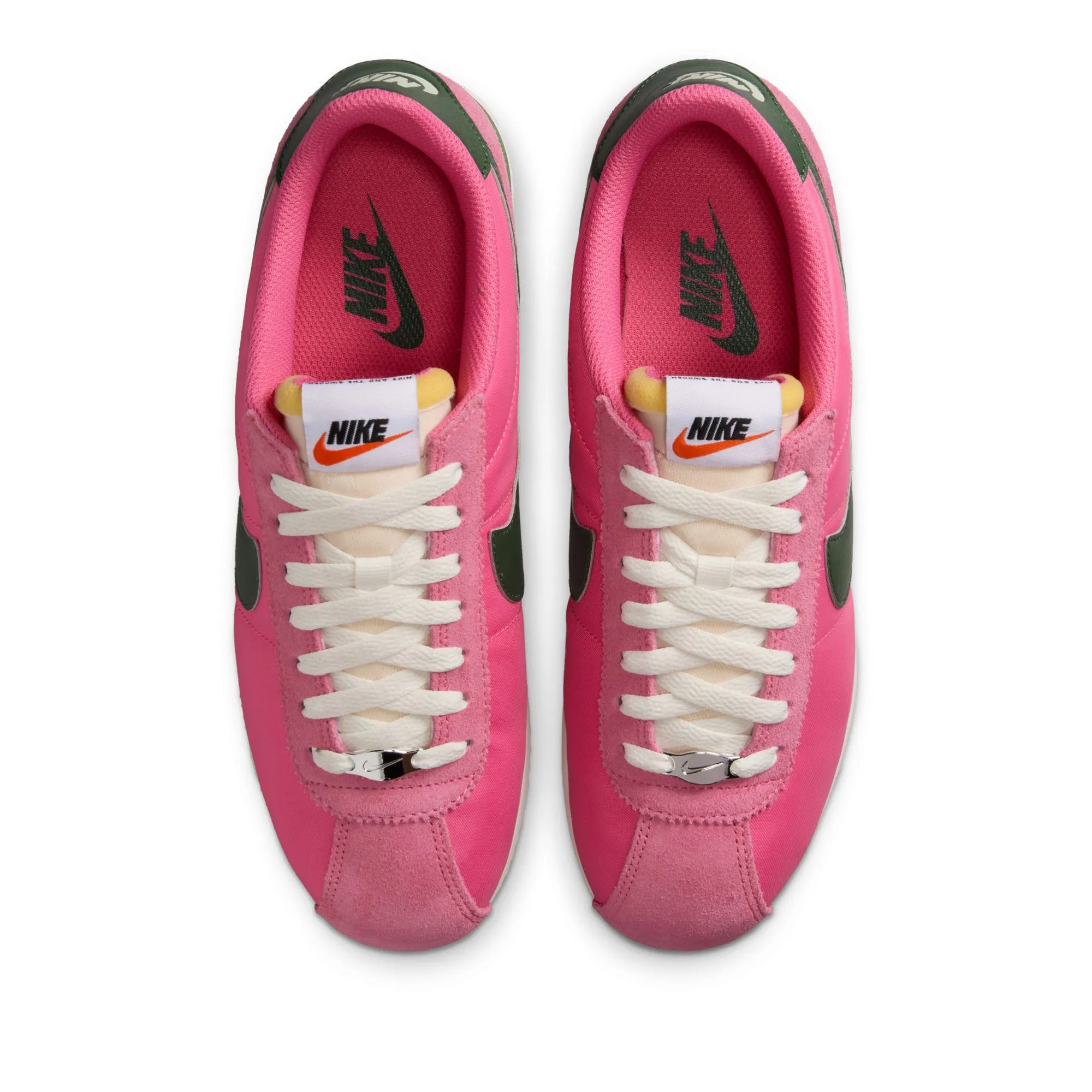 Women's Nike Cortez - Pinksicle/Fir Reinforced Eyelets Running Daily
