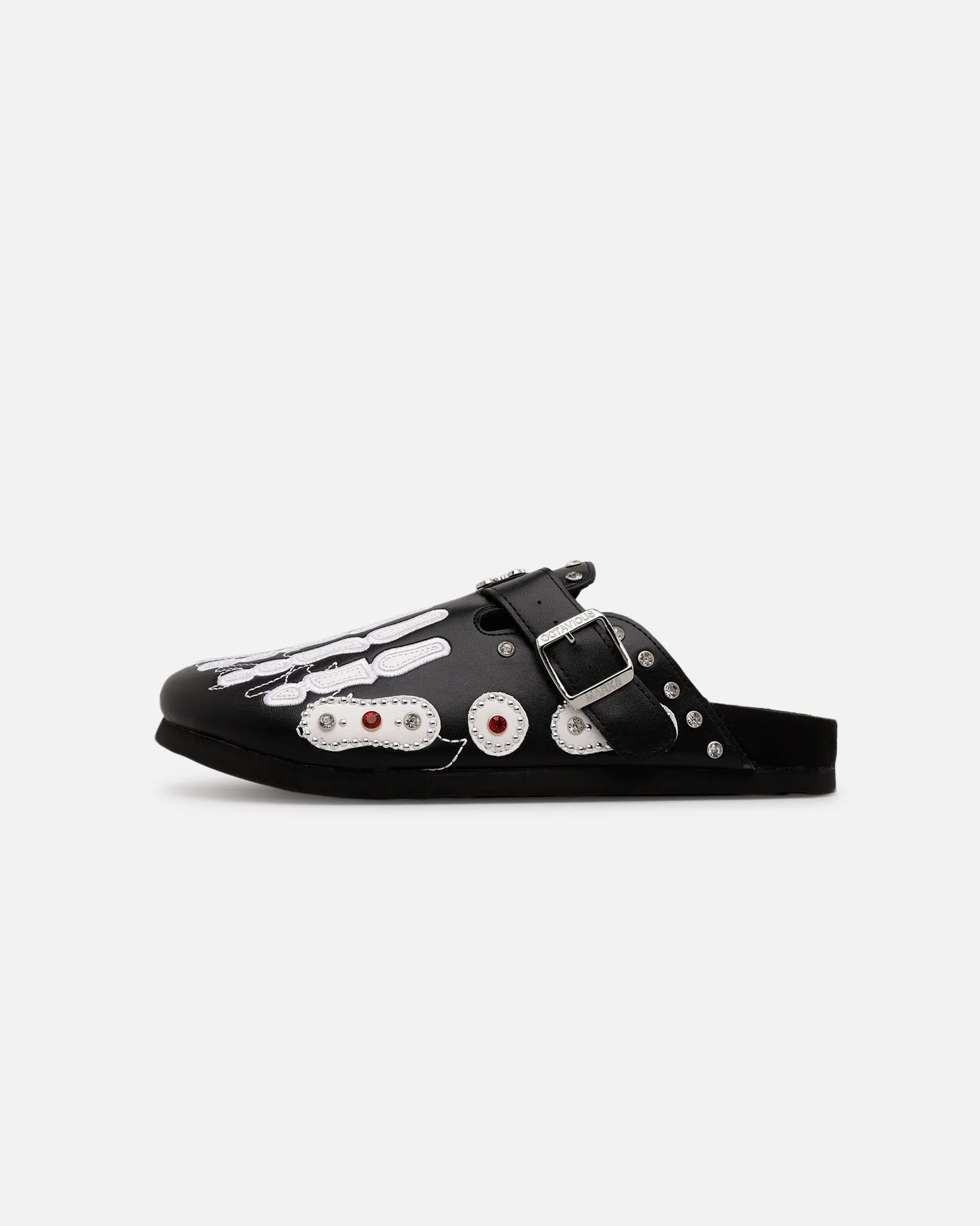 Octavious Marks Onyx Leather Clogs Black Grip Hold