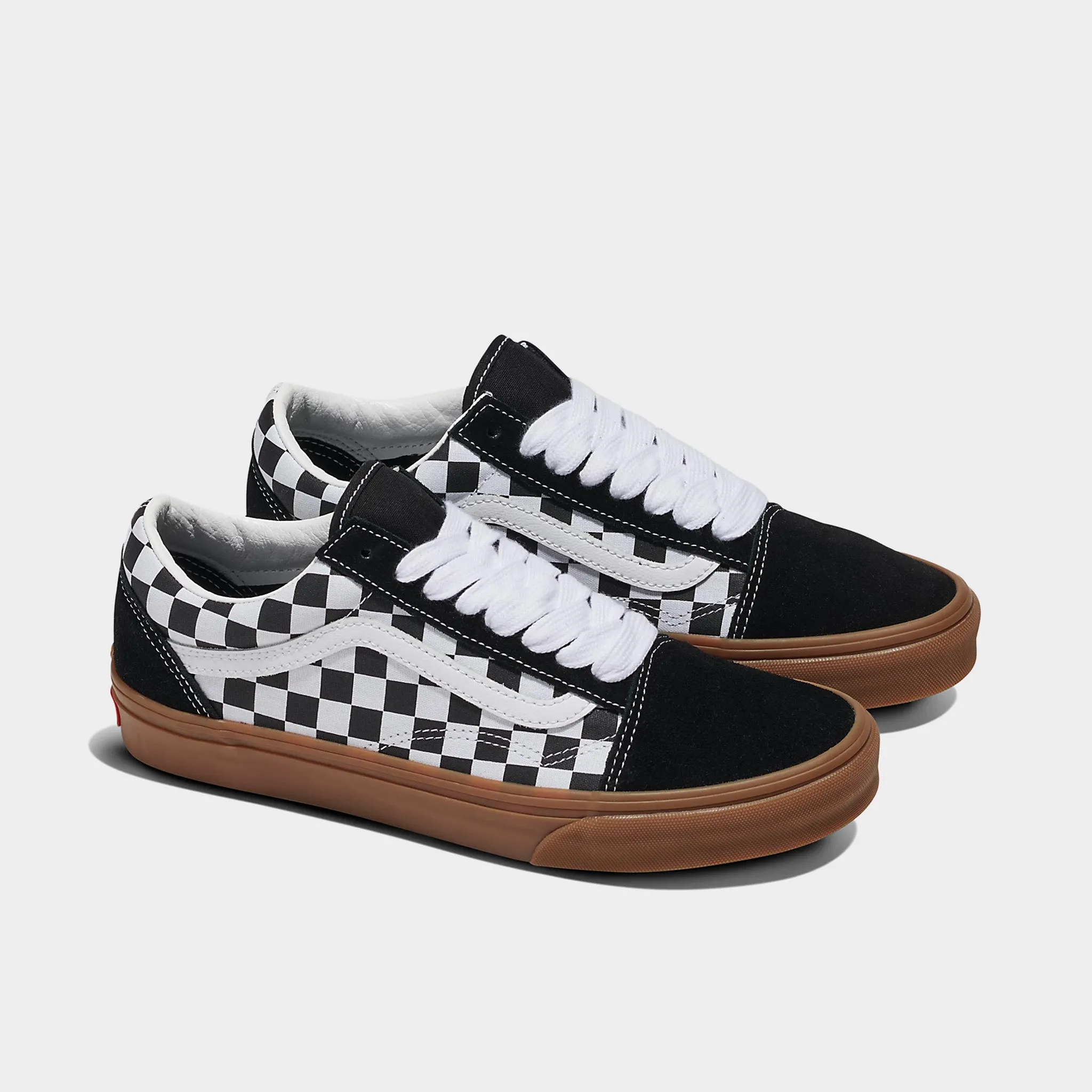Desert Hike Route Walk Vans Old Skool Checker Black / White - Gum